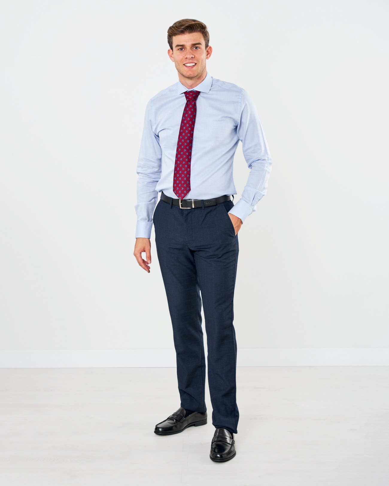 Pantalón traje de hombre slim liso en - Spagnolo - Azul Azul-1