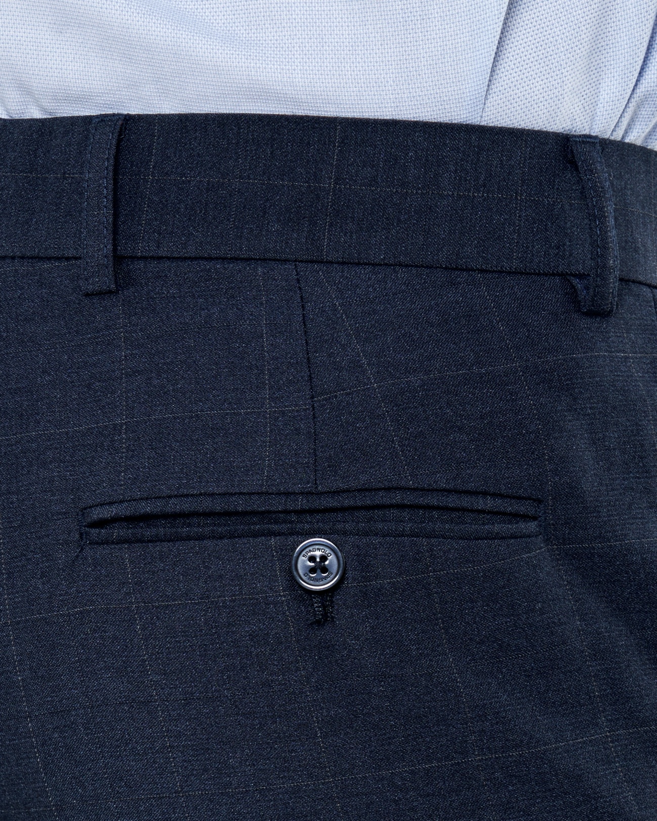 Pantalón traje de hombre slim liso en - Spagnolo - Azul Azul-2
