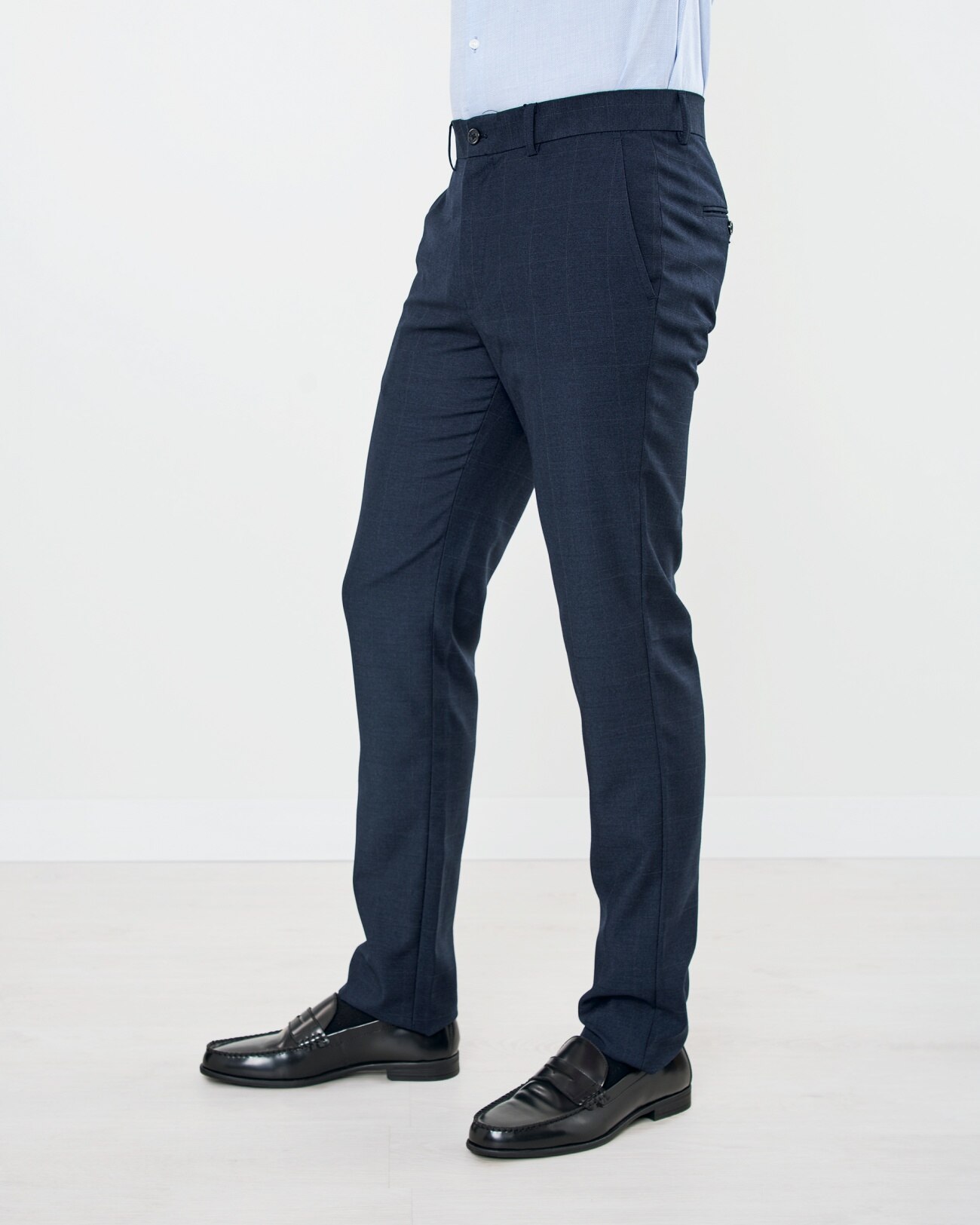 Pantalón traje de hombre slim liso en - Spagnolo - Azul Azul-4
