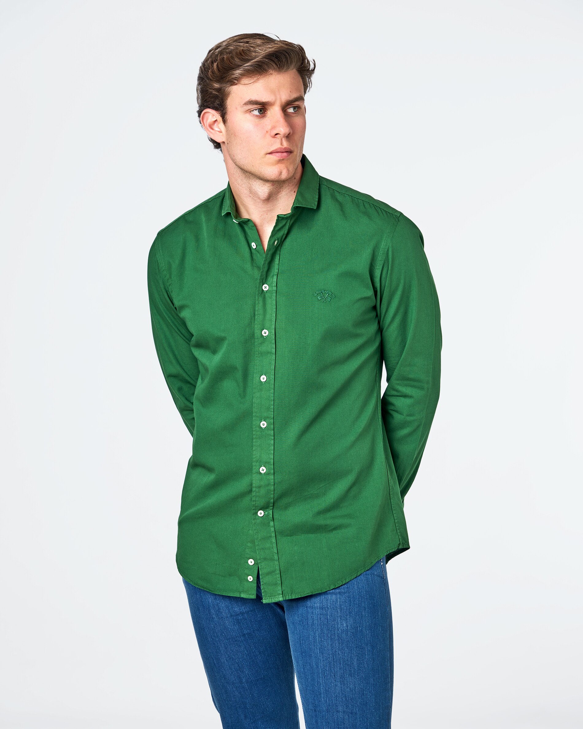 Camisa verde pastel hombre best sale
