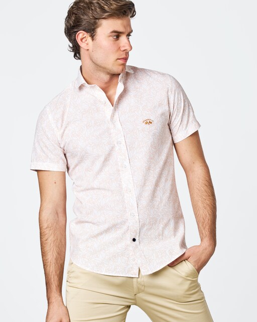 Imagen 0 de Camisa popelín de hombre regular estampado hojas
