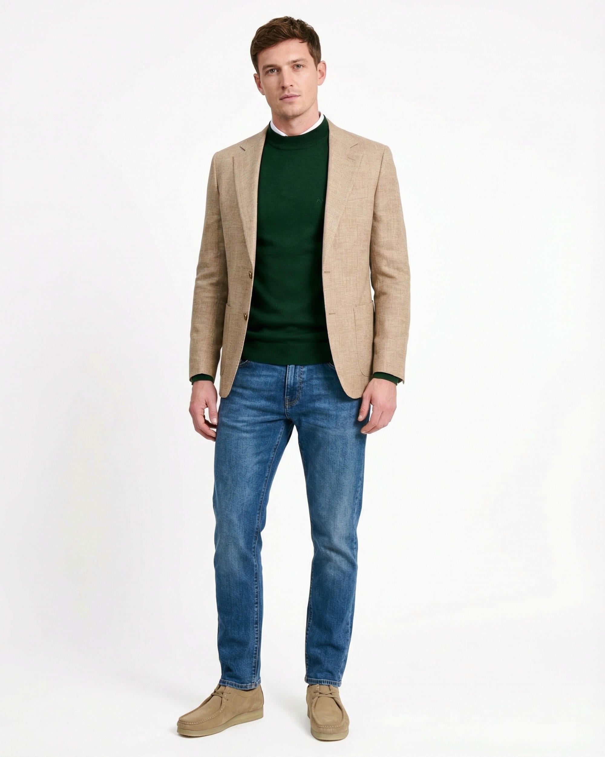 Americana de hombre de punto con bolsillos de parche - Spagnolo - Camel Camel-1