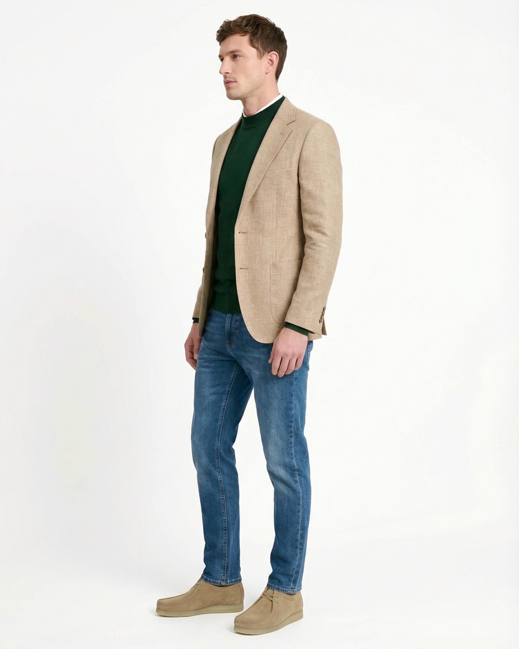 Americana de hombre de punto con bolsillos de parche - Spagnolo - Camel Camel-4