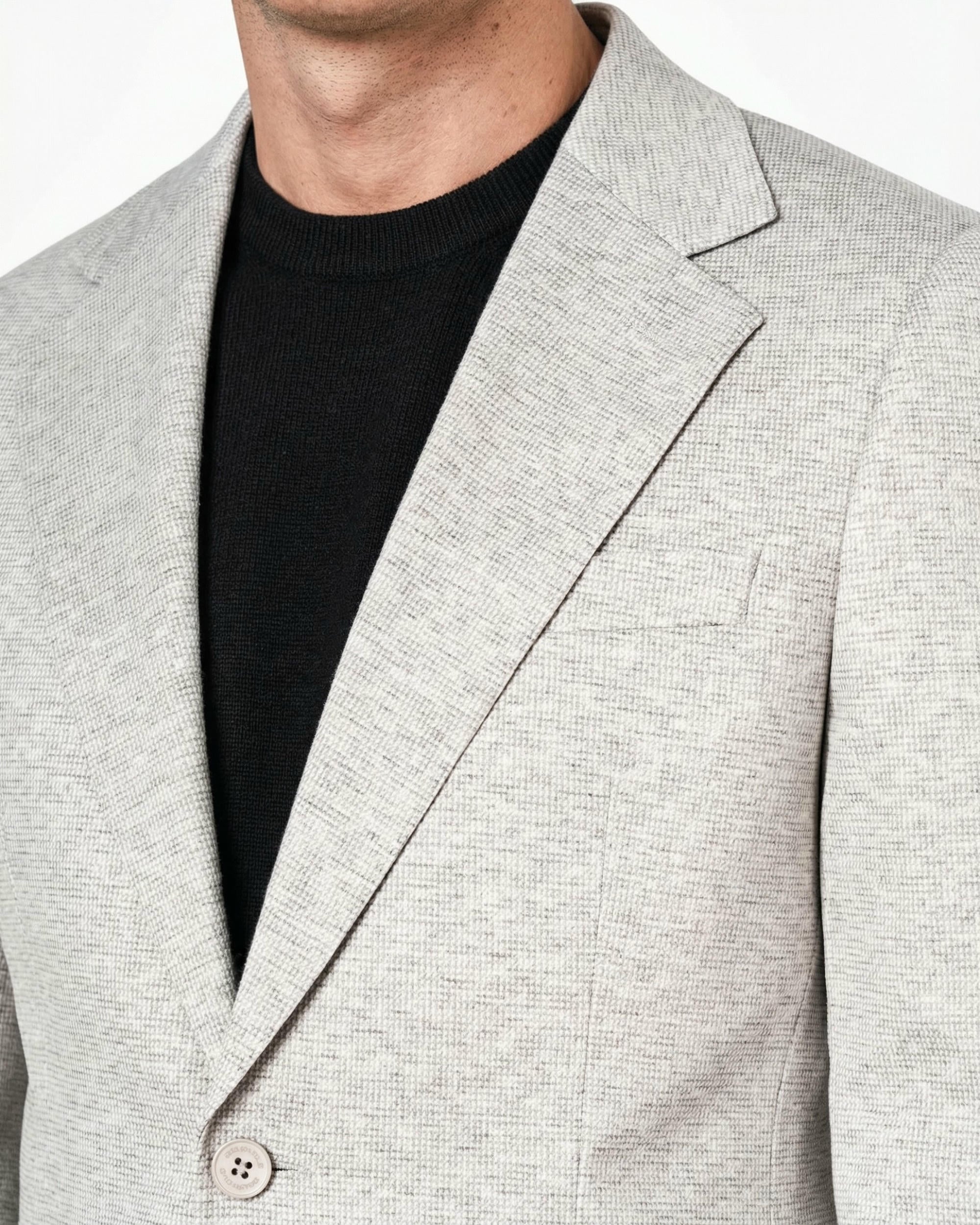 Americana de hombre de punto con bolsillos de parche - Spagnolo - Gris claro Gris claro-2