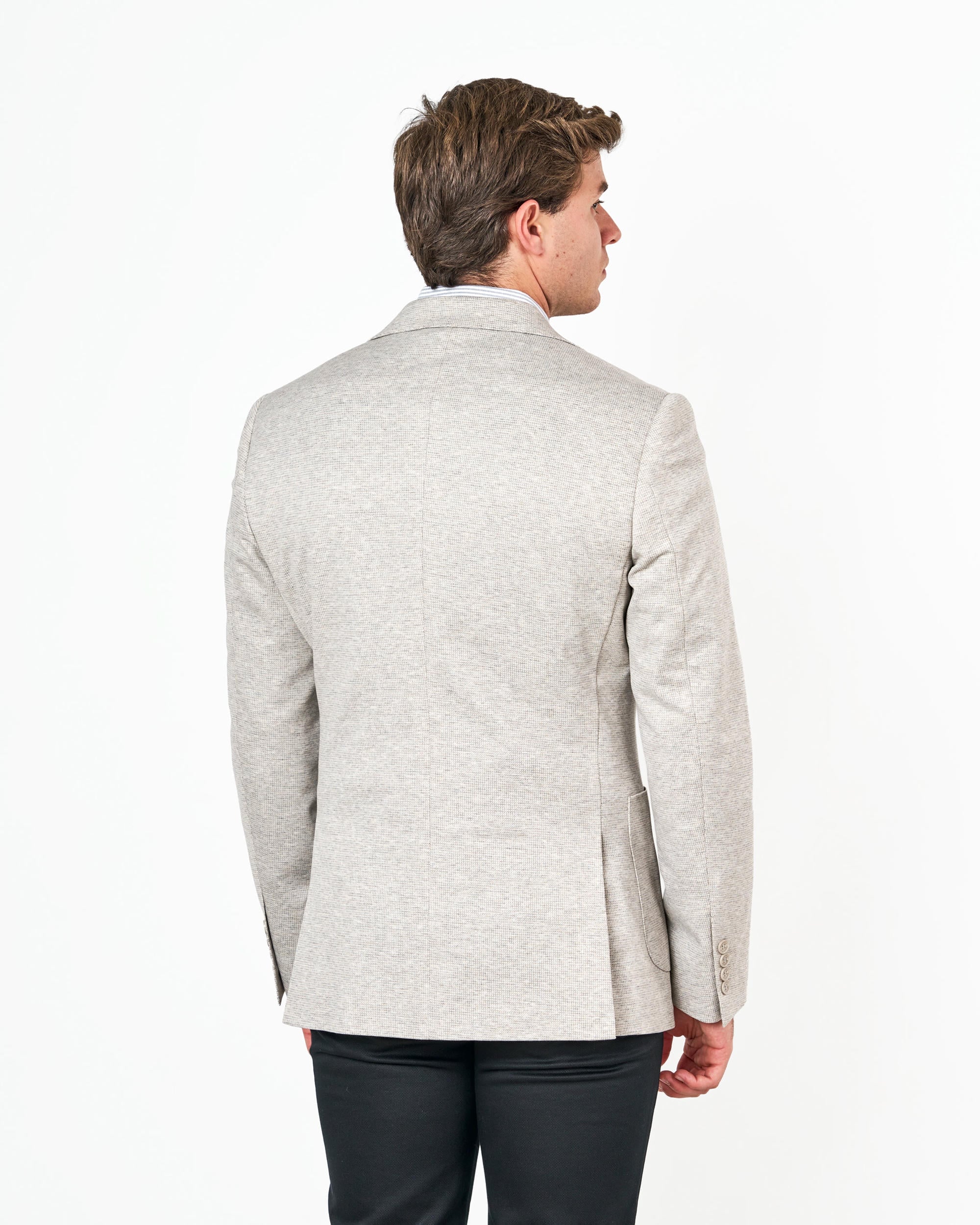 Americana de hombre de punto con bolsillos de parche - Spagnolo - Gris claro Gris claro-3