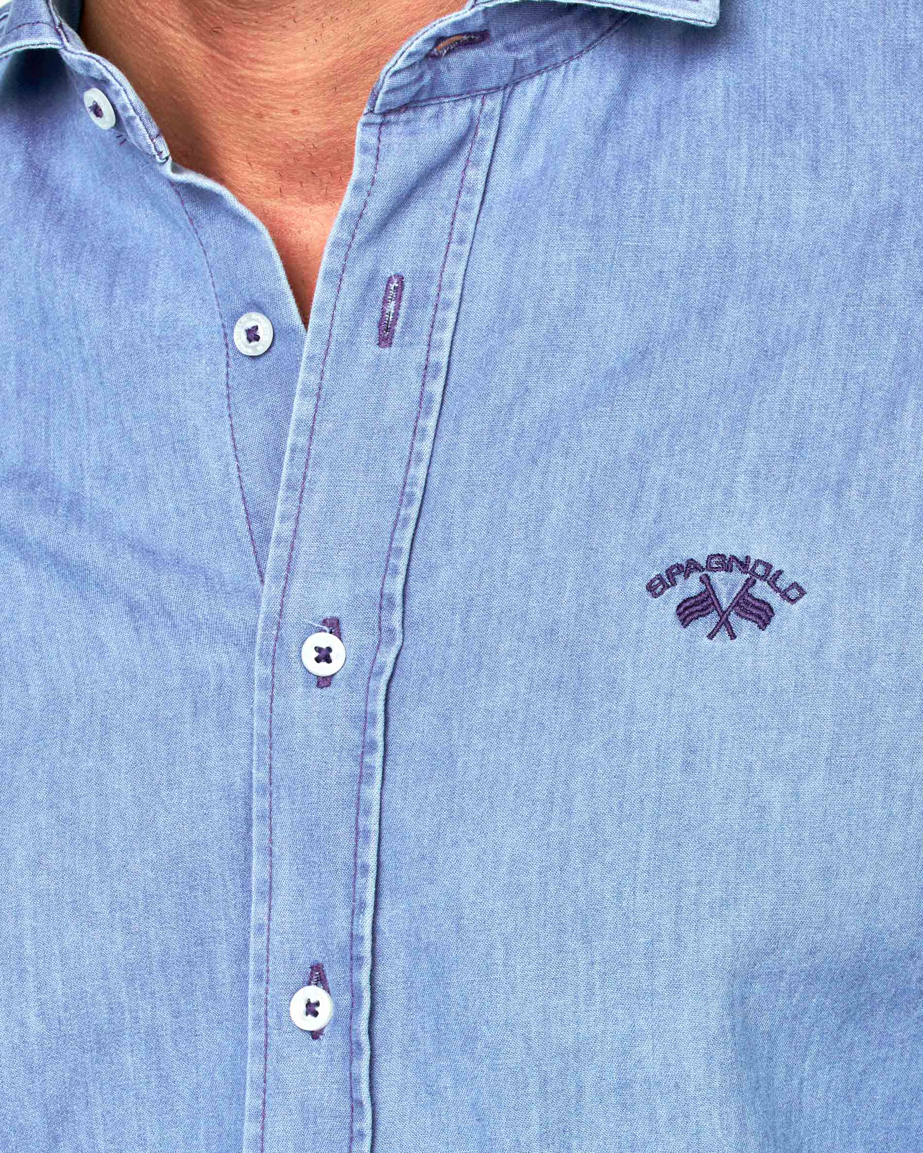 Camisa denim - Spagnolo - Azul Azul-2