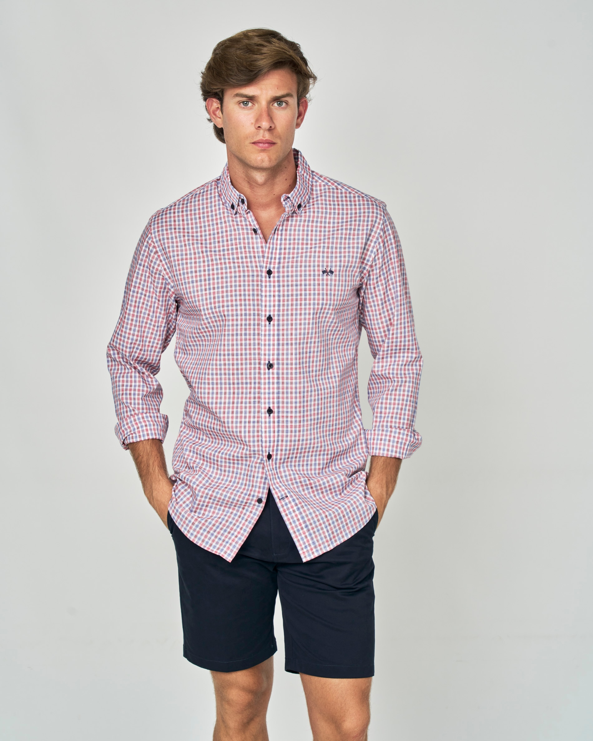 Imagen 0 de Camisa  fil a fil cuadros Multicolor