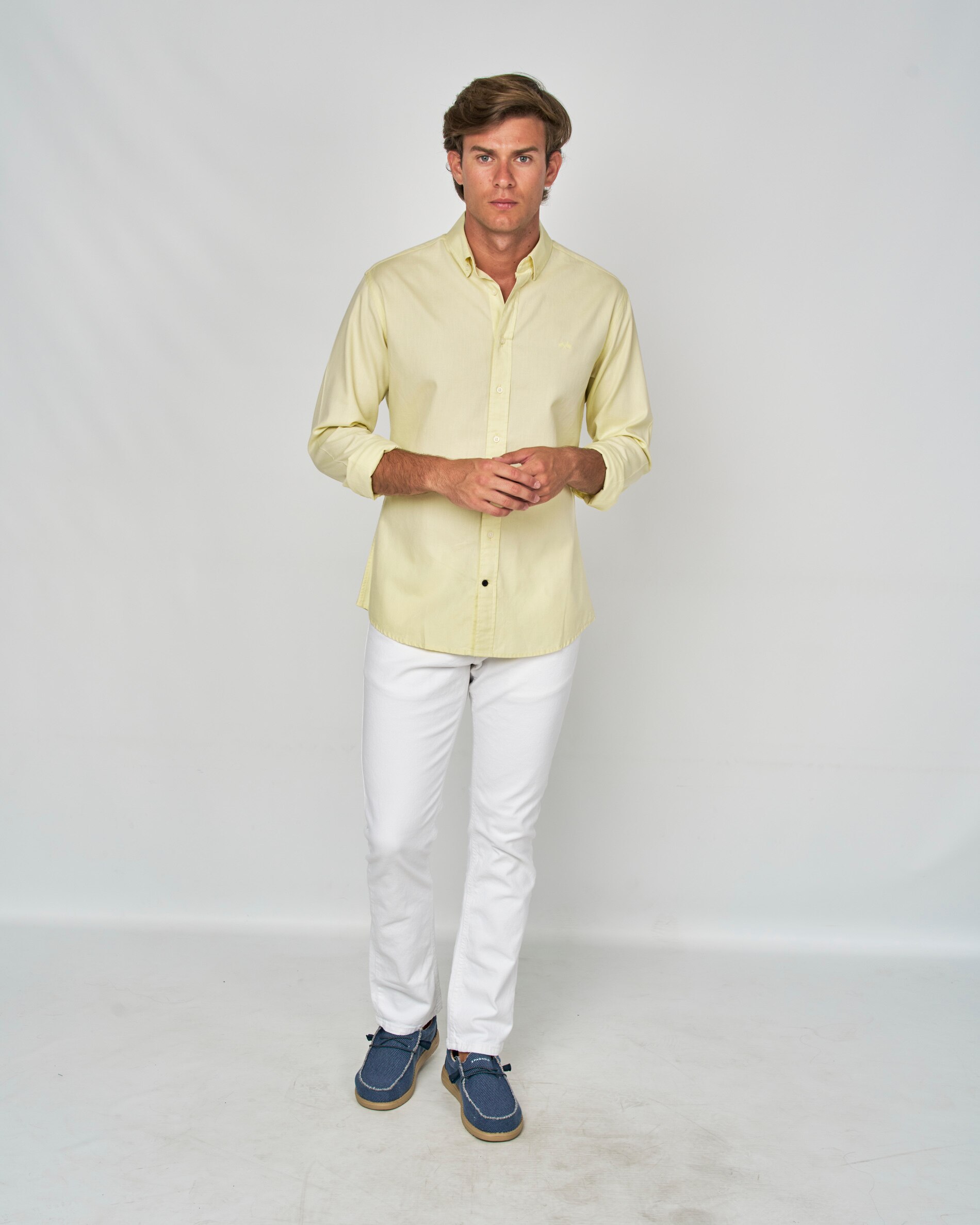 Camisa micro oxford liso - Spagnolo - Amarillo Flúor Amarillo Flúor-4