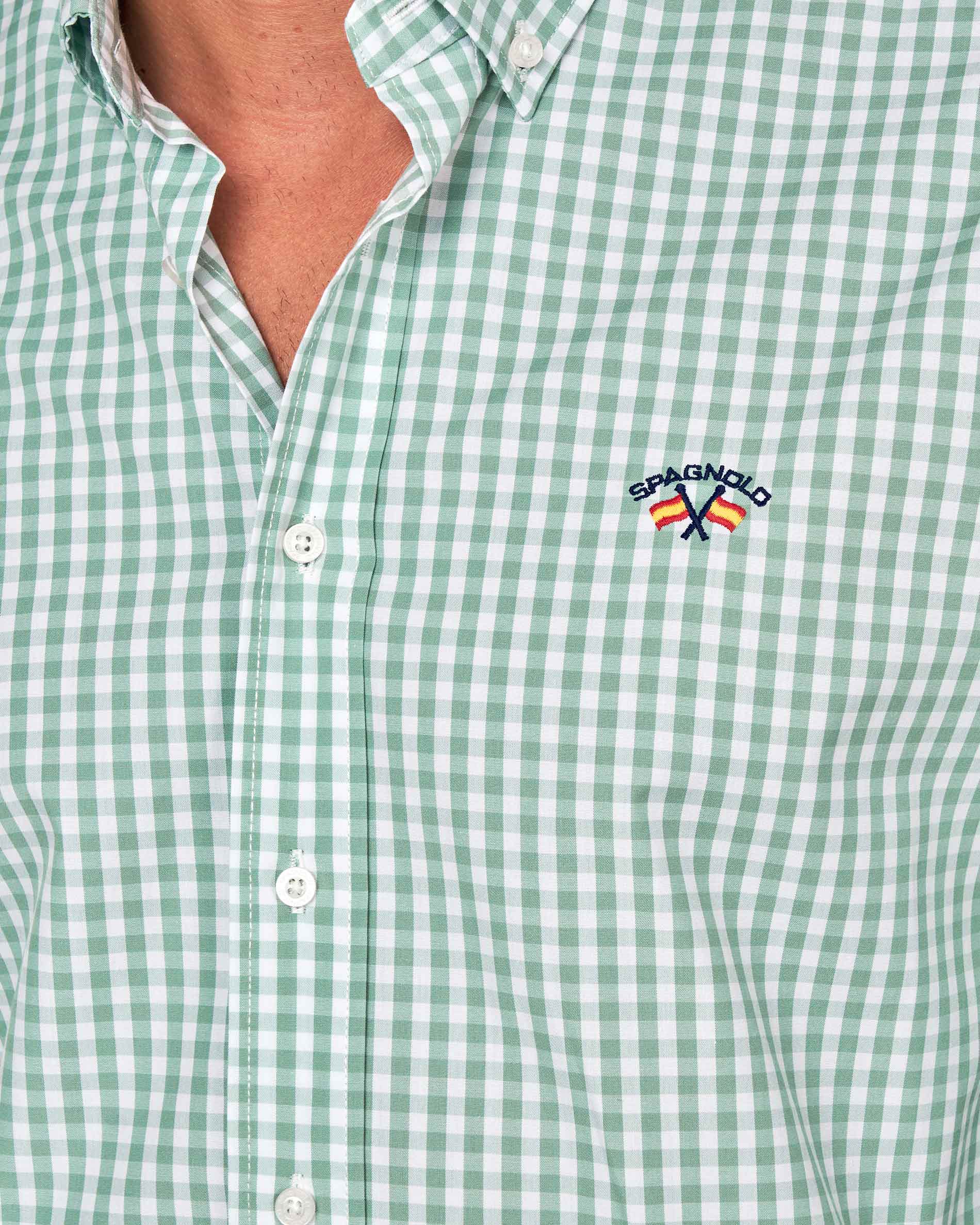 Camisa popelin cuadros - Spagnolo - Verde Agua Verde Agua-2