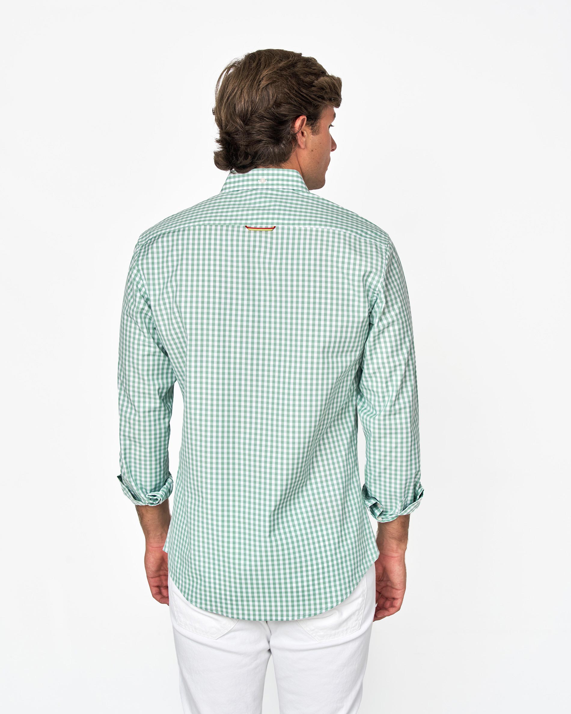 Camisa popelin cuadros - Spagnolo - Verde Agua Verde Agua-3