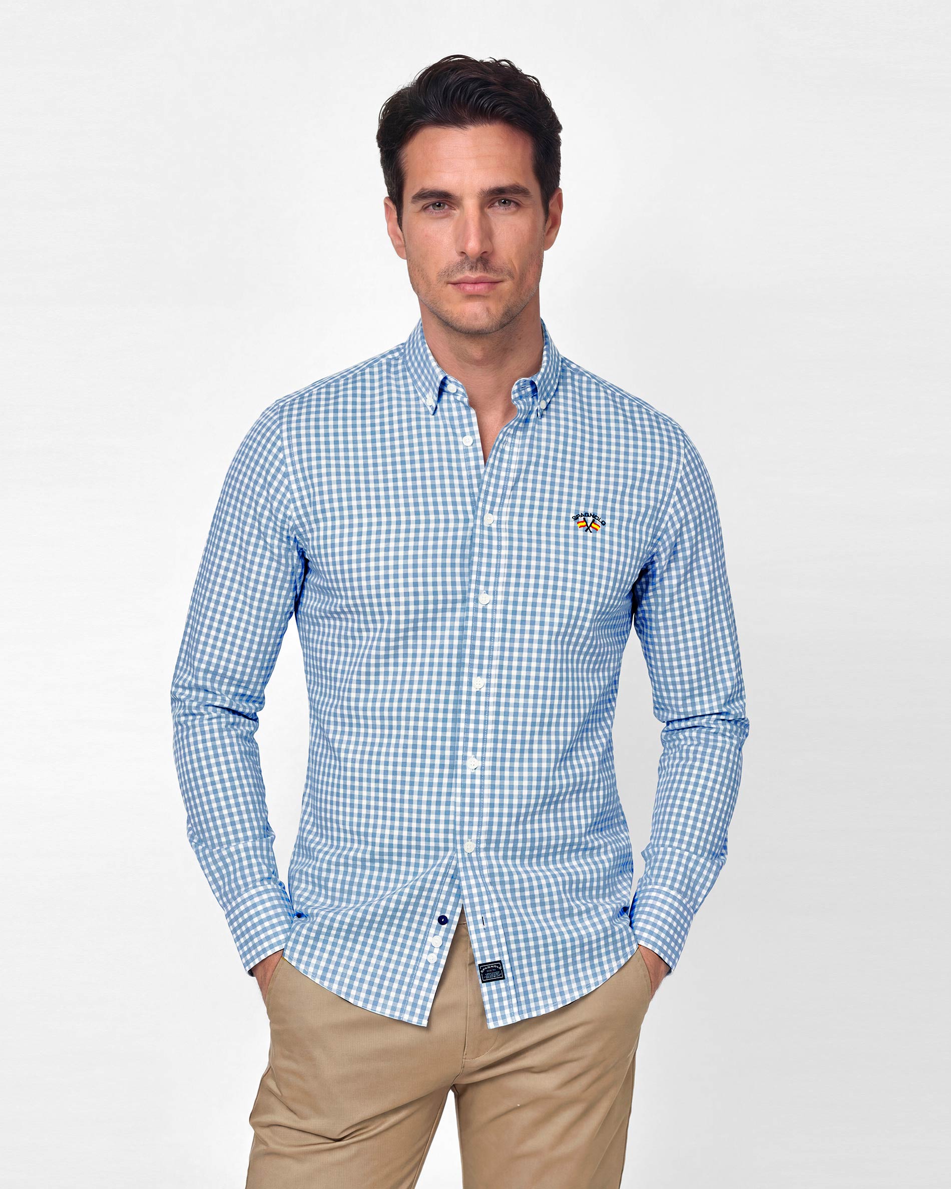 Camisa popelin cuadros - Spagnolo - Azul claro Azul claro-1