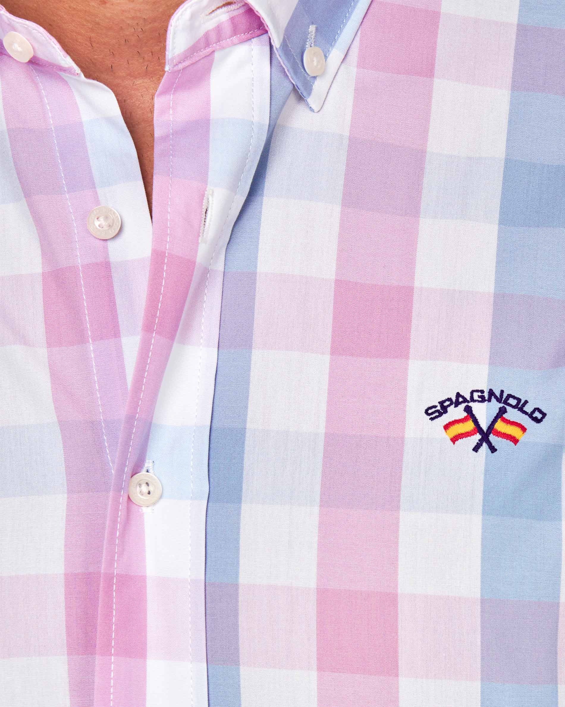 Camisa popelin cuadros - Spagnolo - Rosa Rosa-4