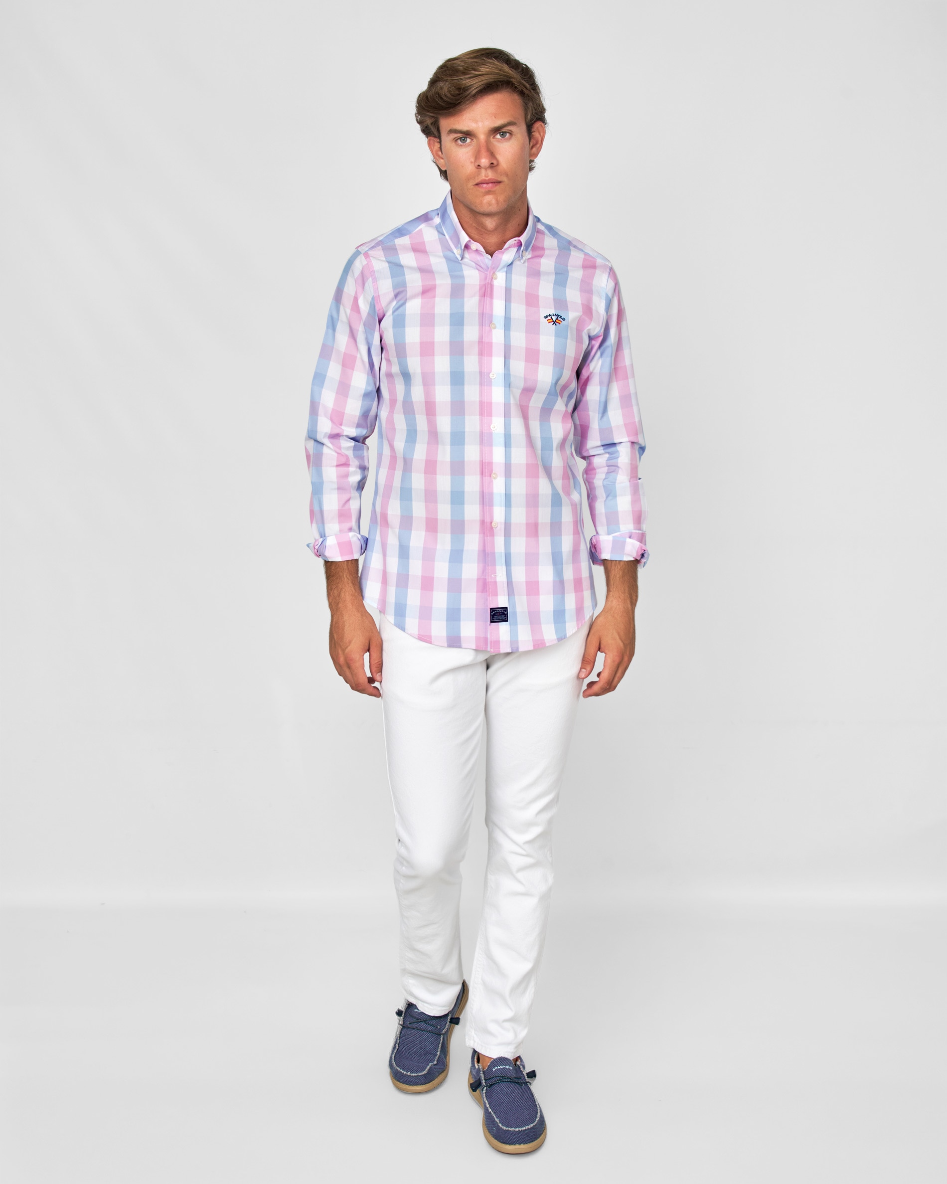 Camisa popelin cuadros - Spagnolo - Rosa Rosa-3