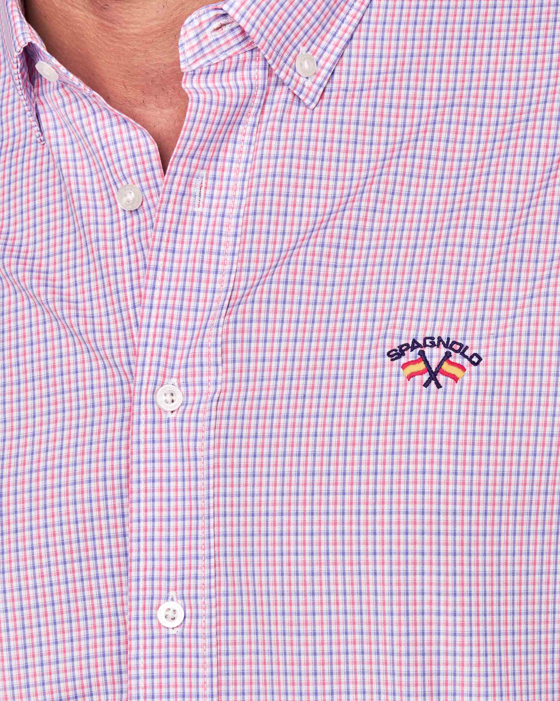 Camisa popelin cuadros - Spagnolo - Rosa pastel Rosa pastel-2