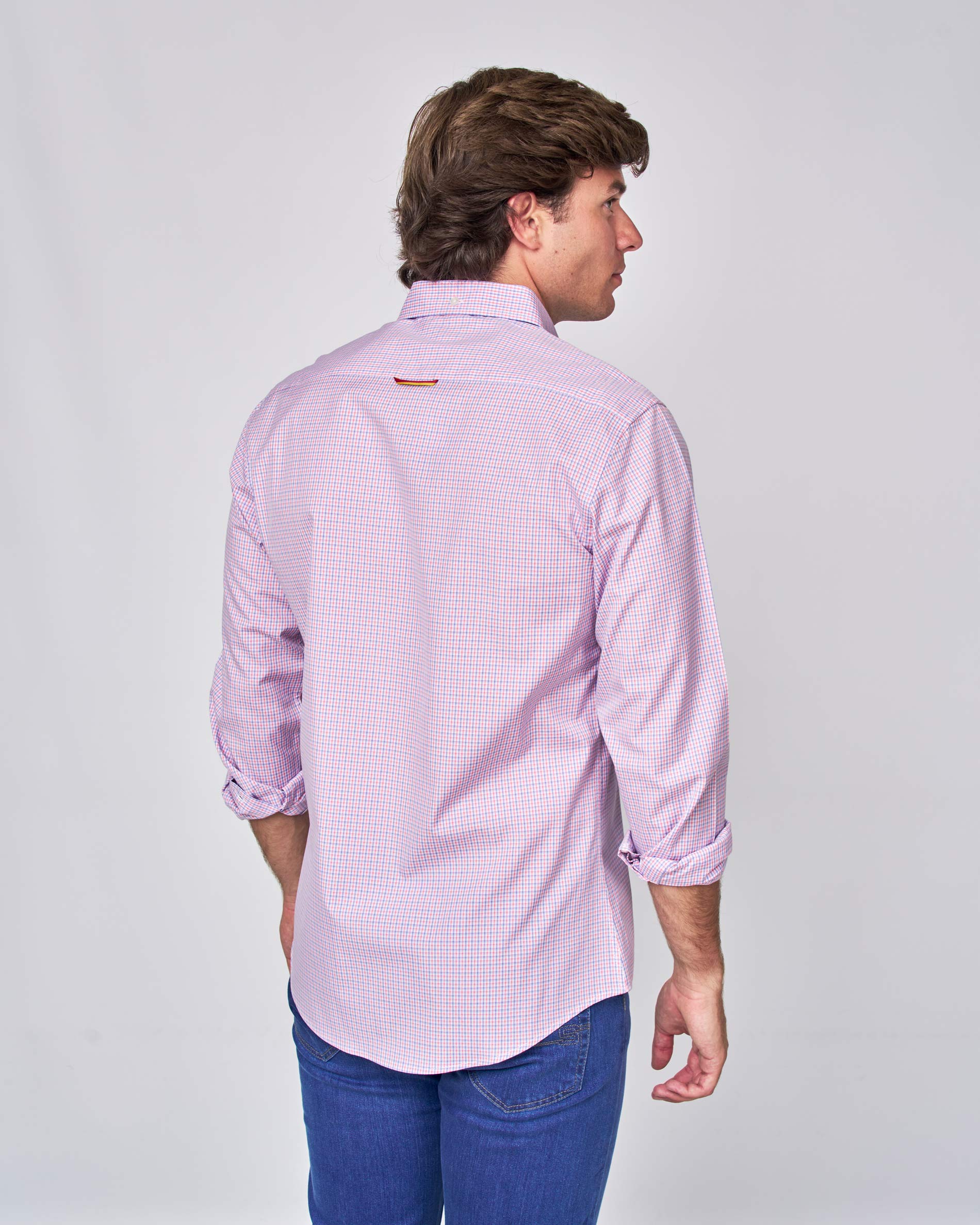 Camisa popelin cuadros - Spagnolo - Rosa pastel Rosa pastel-3