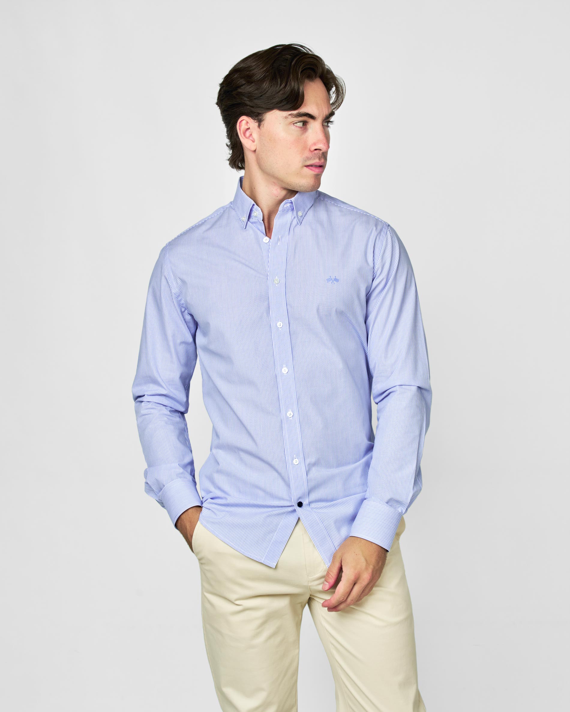 Imagen 0 de Camisa popelin rayas Azul claro