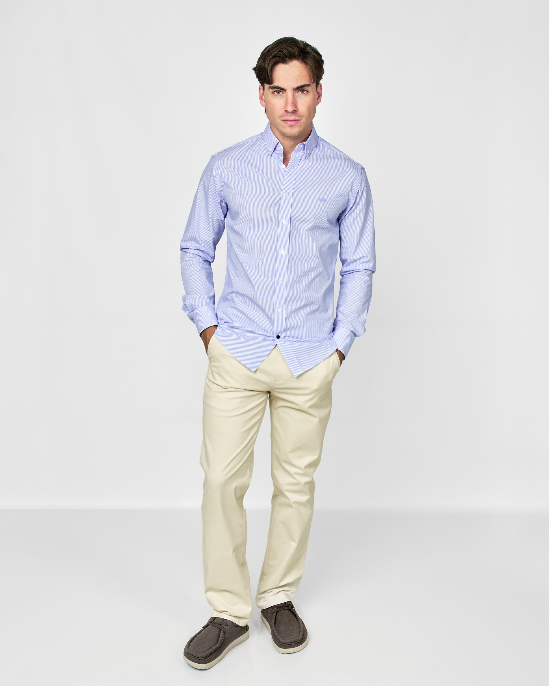 Camisa popelin rayas - Spagnolo - Azul claro Azul claro-4