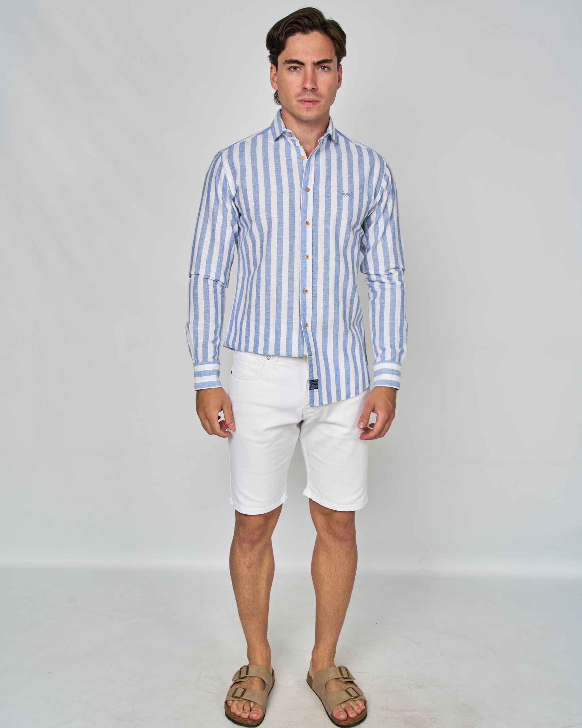 Camisa rustico rayas - Spagnolo - Azul / Blanco Azul / Blanco-4