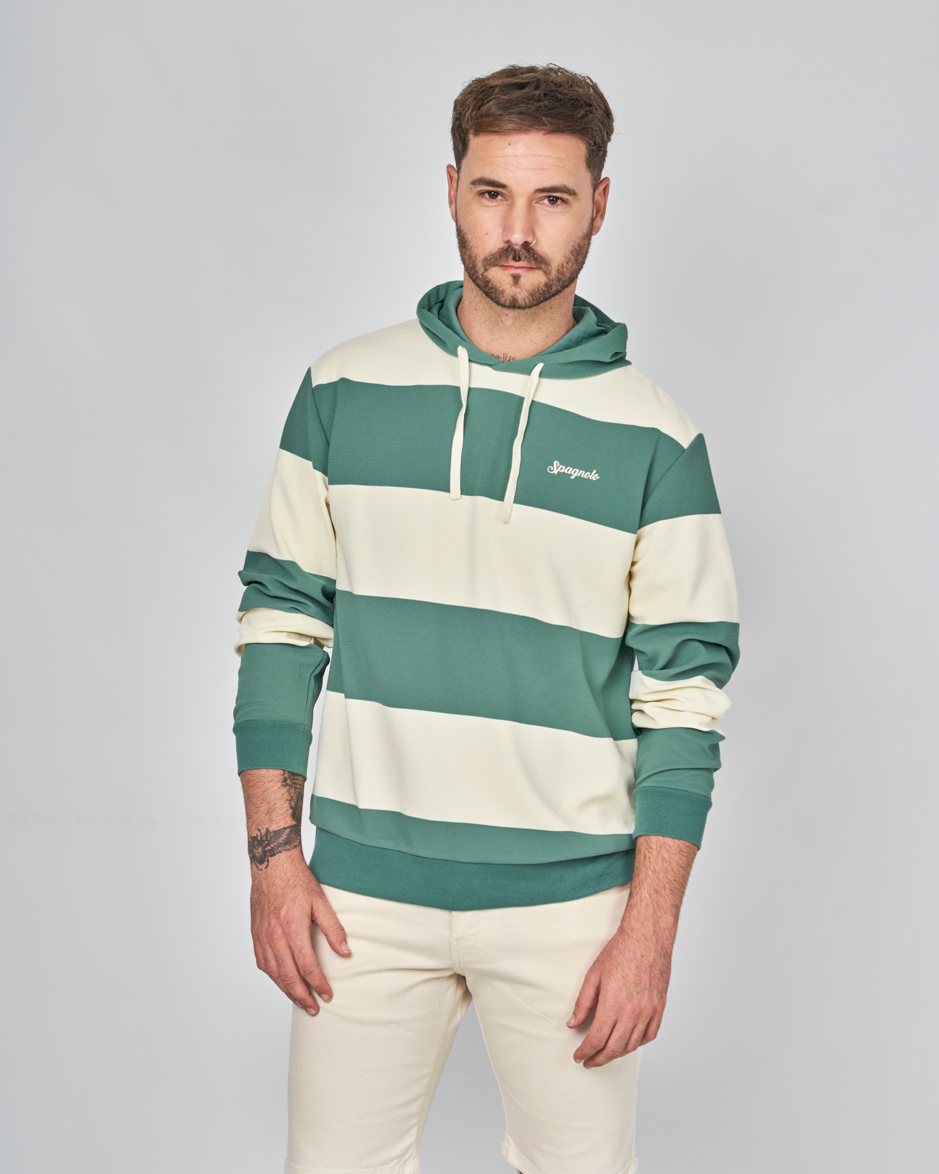 Imagen 0 de Sudadera capucha rayas Verde
