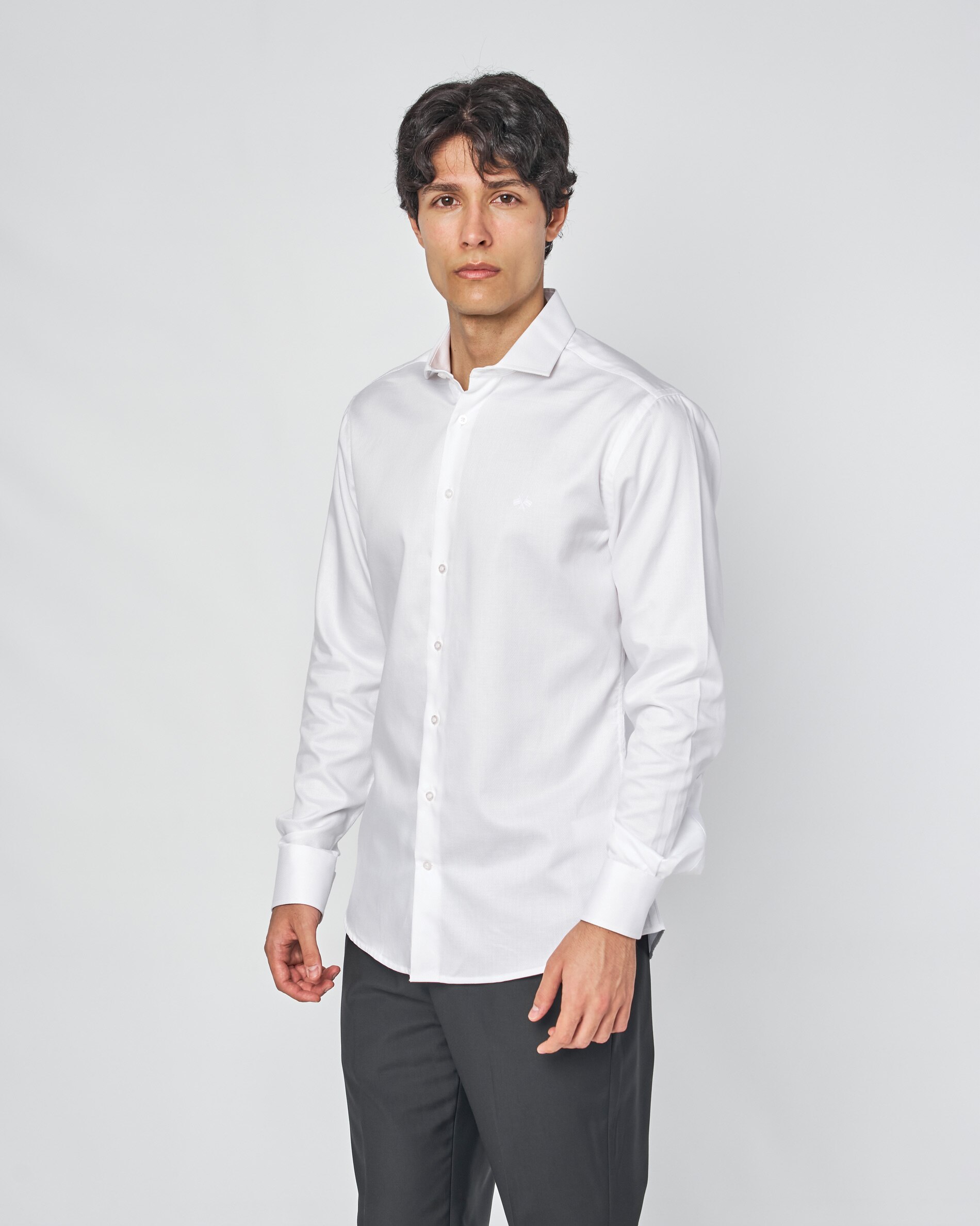 Camisa vestir dobby - Spagnolo - Blanco Blanco-1