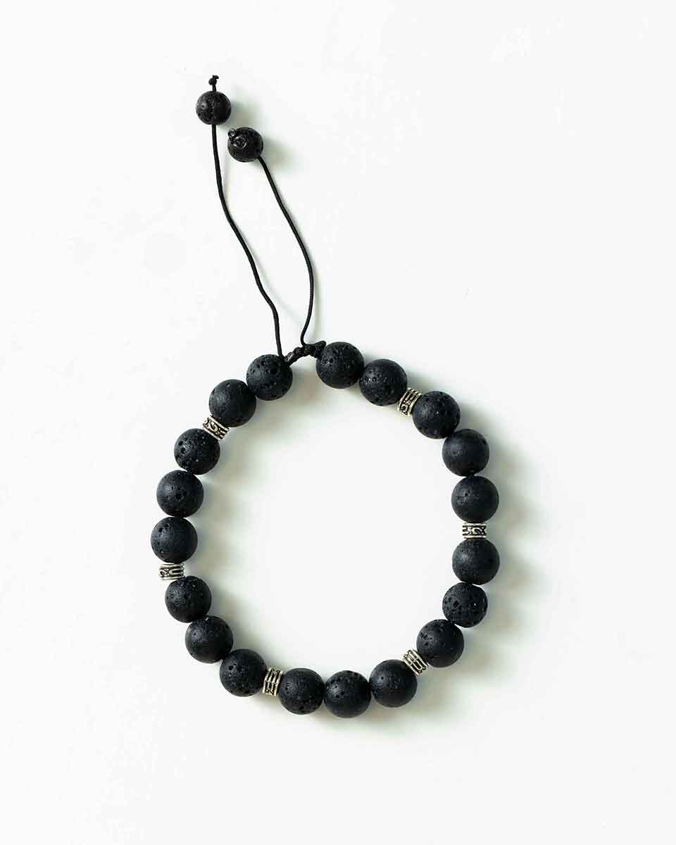Imagen 0 de Pulsera de piedras volcánicas Negro