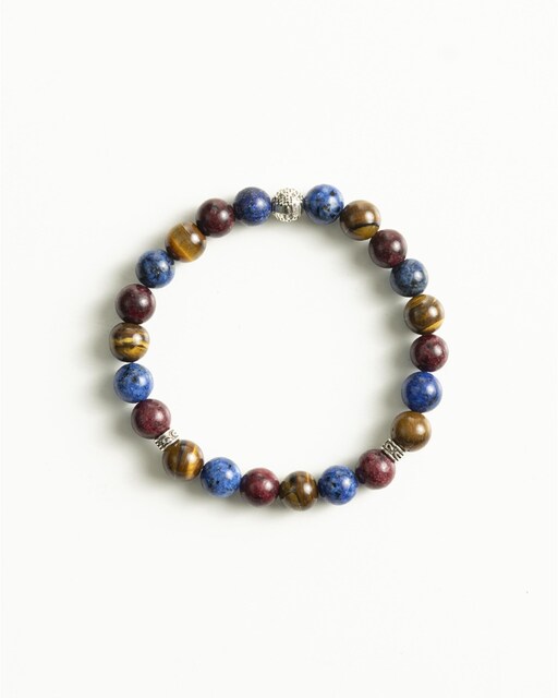 Imagen 0 de Pulsera de hombre de piedras multicolor