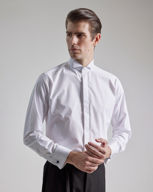 Imagen 0 de Camisa vestir de hombre estructura blanca puño gemelo