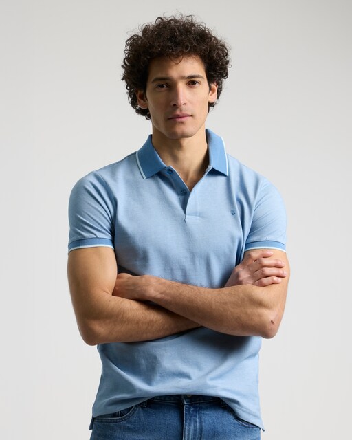 Imagen 0 de Polo piqué cuello contraste de hombre slim fit
