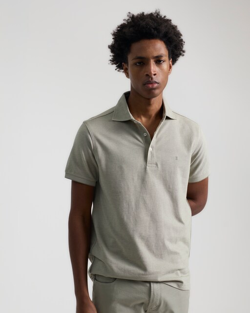 Imagen 0 de Polo piqué cuello italiano de hombre slim fit