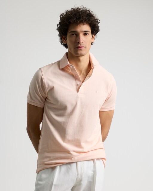 Imagen 0 de Polo piqué cuello italiano de hombre slim fit