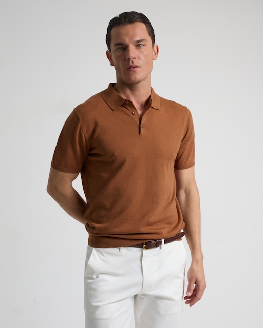 Imagen 0 de Polo de hombre de punto regular fit caramelo