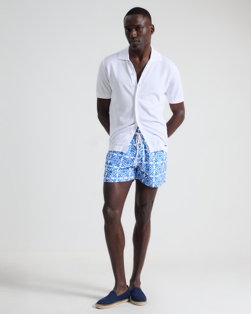 Imagen 0 de Bañador mosaico mediterraneo de hombre azul celeste