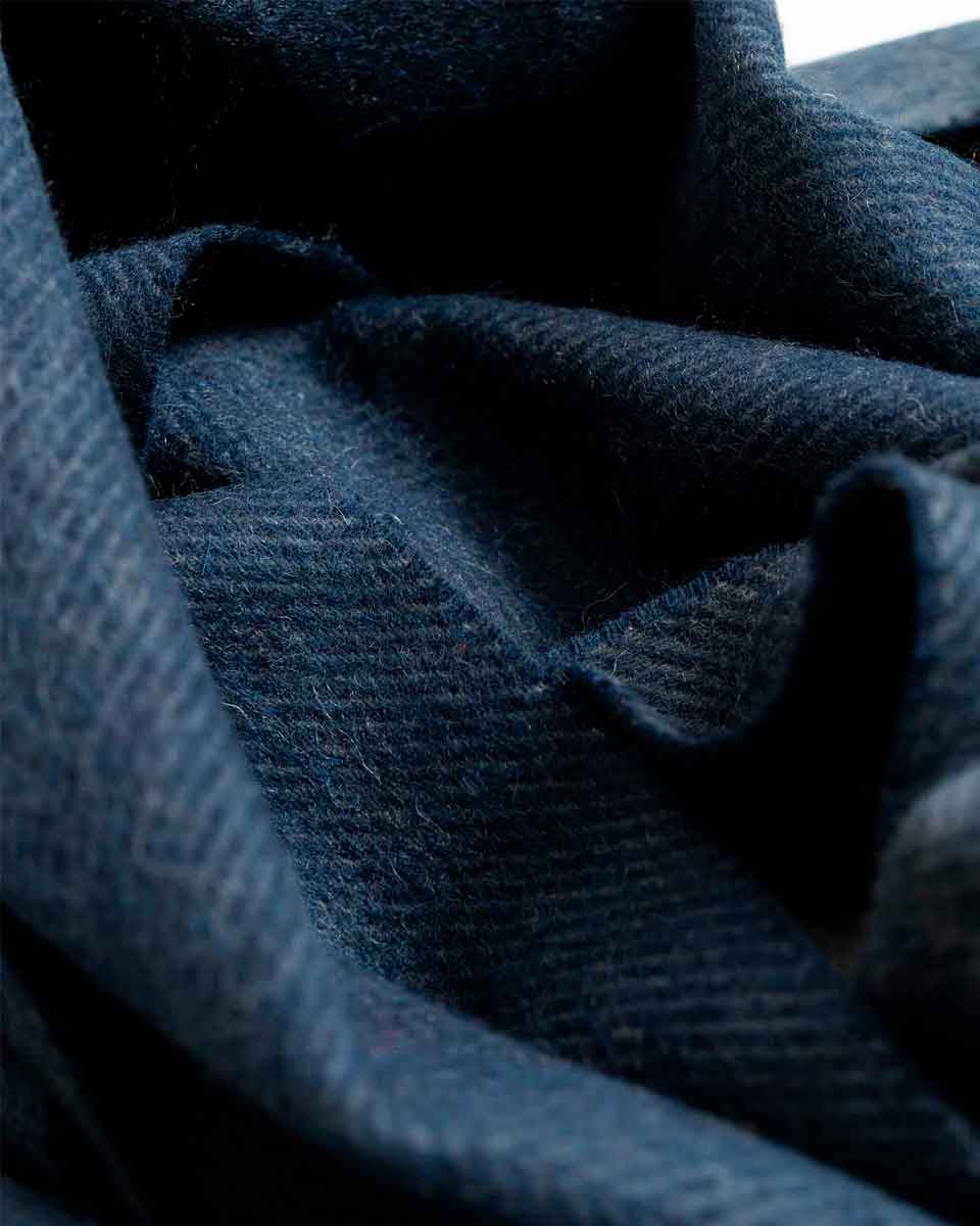Imagen 4 de Bufanda de hombre de lana espiga - Azul marino Azul marino