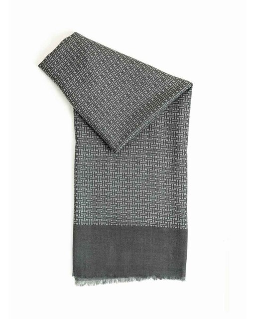 Imagen 0 de Foulard de hombre de lana estampado geométrico gris