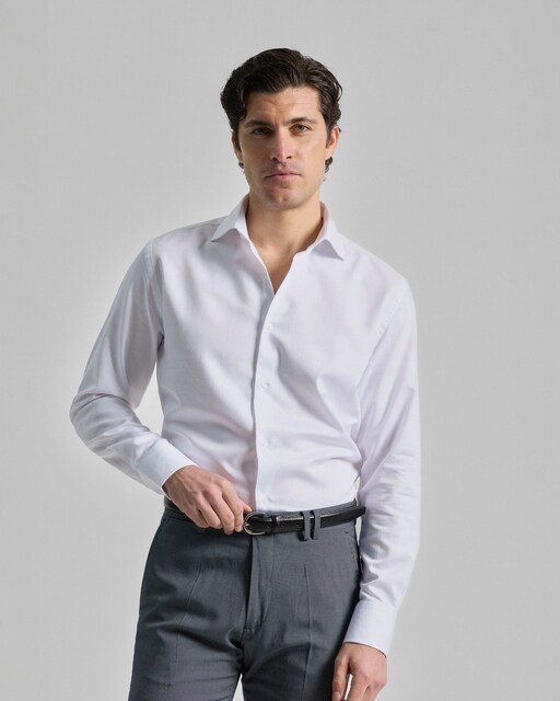 Imagen 0 de Camisa vestir de hombre espiga blanca regular fit