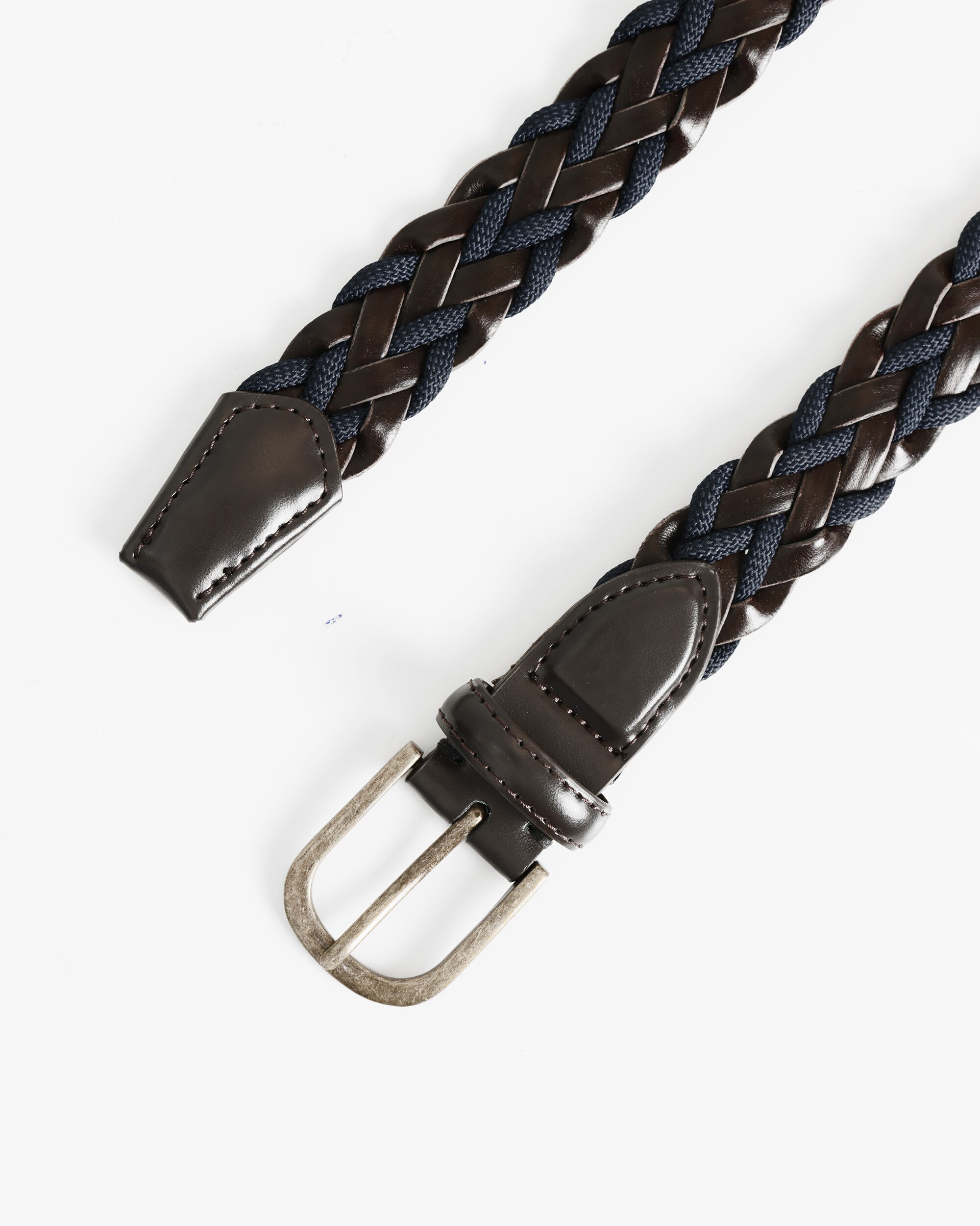 Cinturón de piel trenzada de hombre bicolor - PuroEgo - Marrón Marrón-2