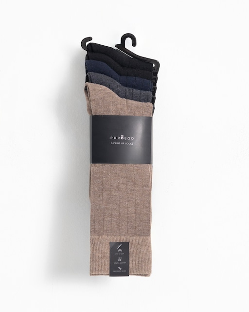 Imagen 0 de Pack 5 pares de calcetines canalé de hombre