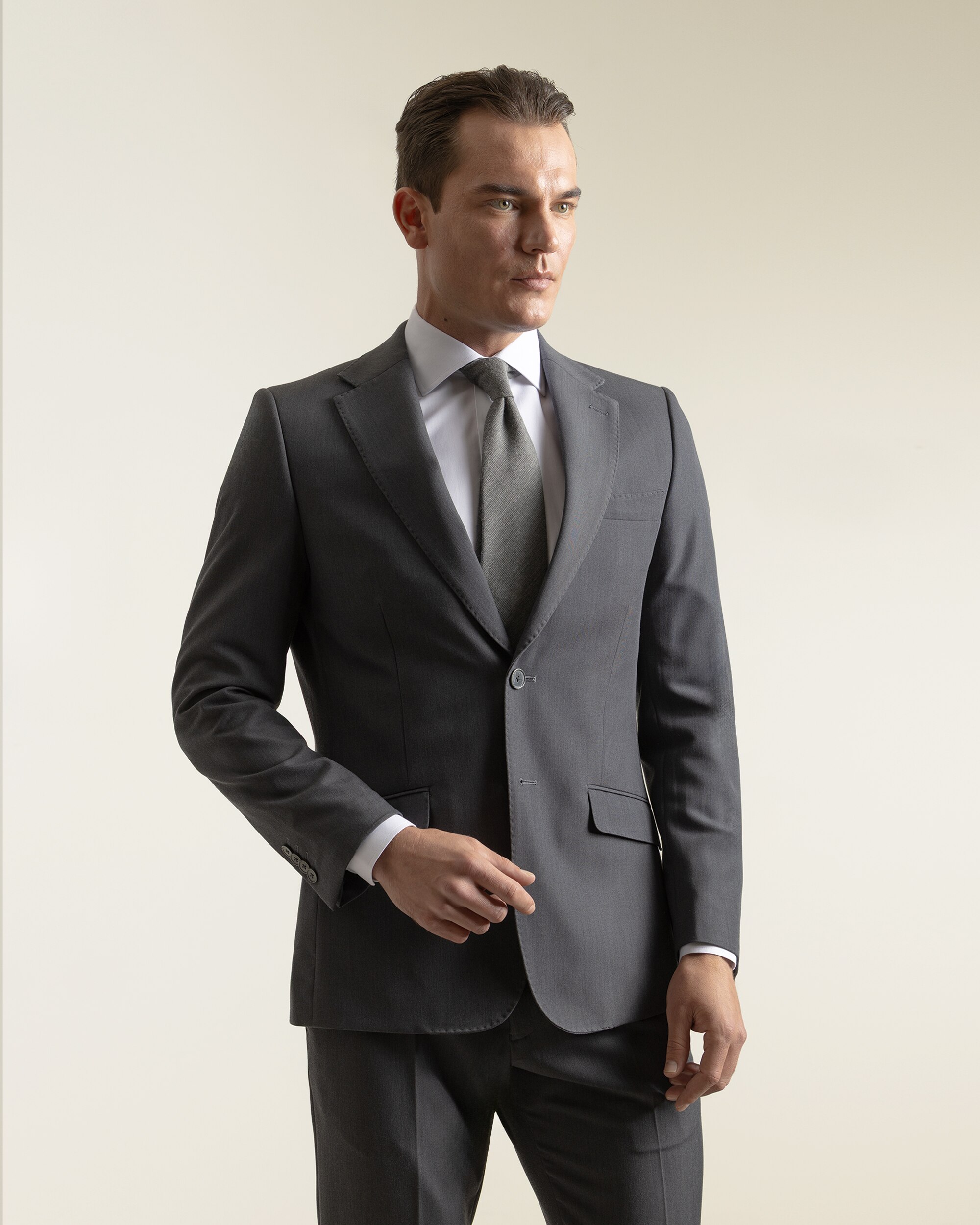 Americana vestir de hombre non iron slim fit - PuroEgo - Negro Gris oscuro-2