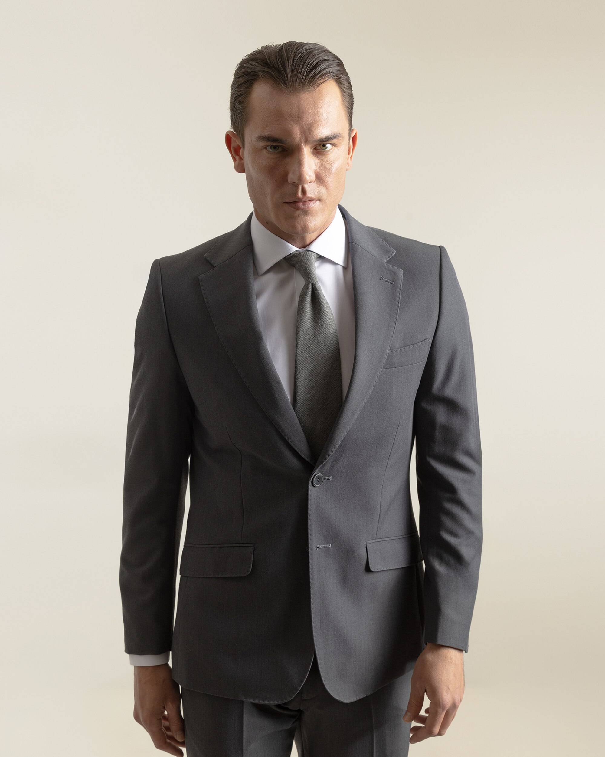 Americana vestir de hombre non iron slim fit - PuroEgo - Negro Gris oscuro-3