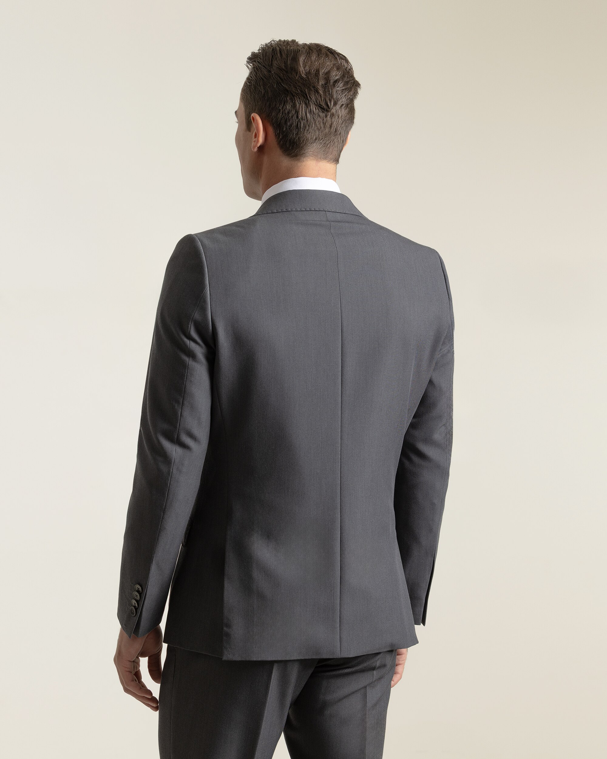 Americana vestir de hombre non iron slim fit - PuroEgo - Negro Gris oscuro-4