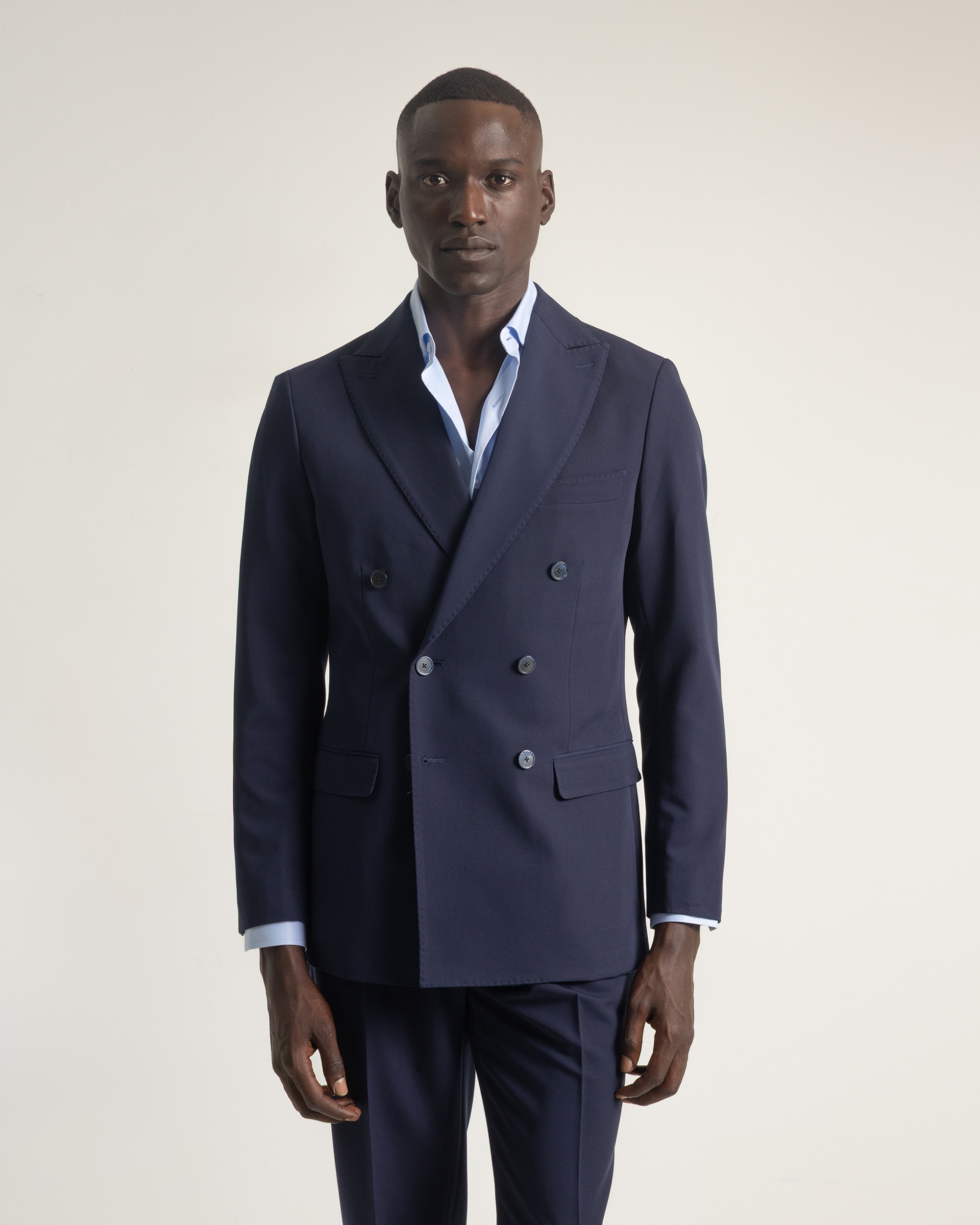 Imagen 0 de Americana cruzada non iron slim fit de hombre Azul marino