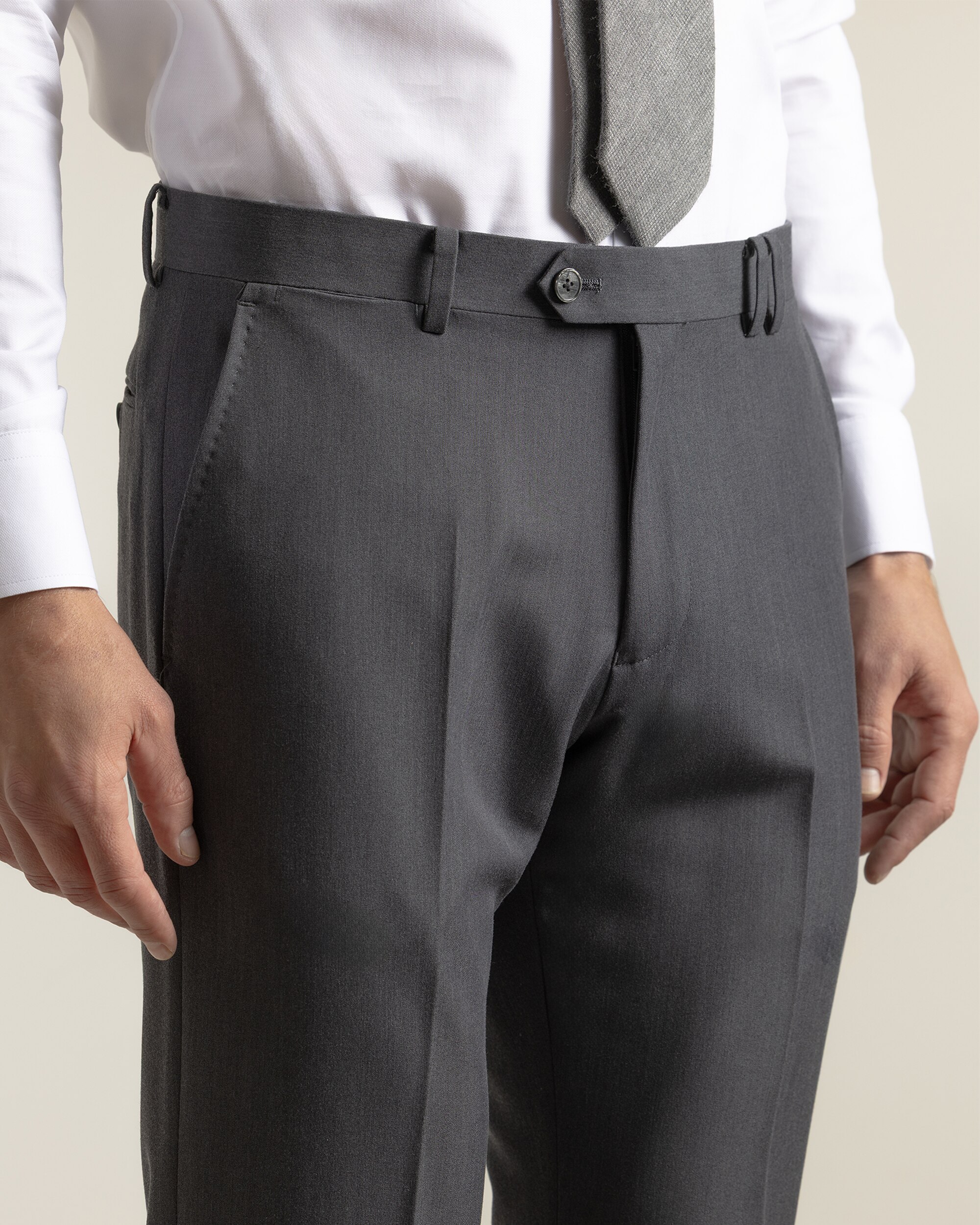 Pantalón vestir de hombre non iron slim fit - PuroEgo - Azul marino Gris oscuro-3