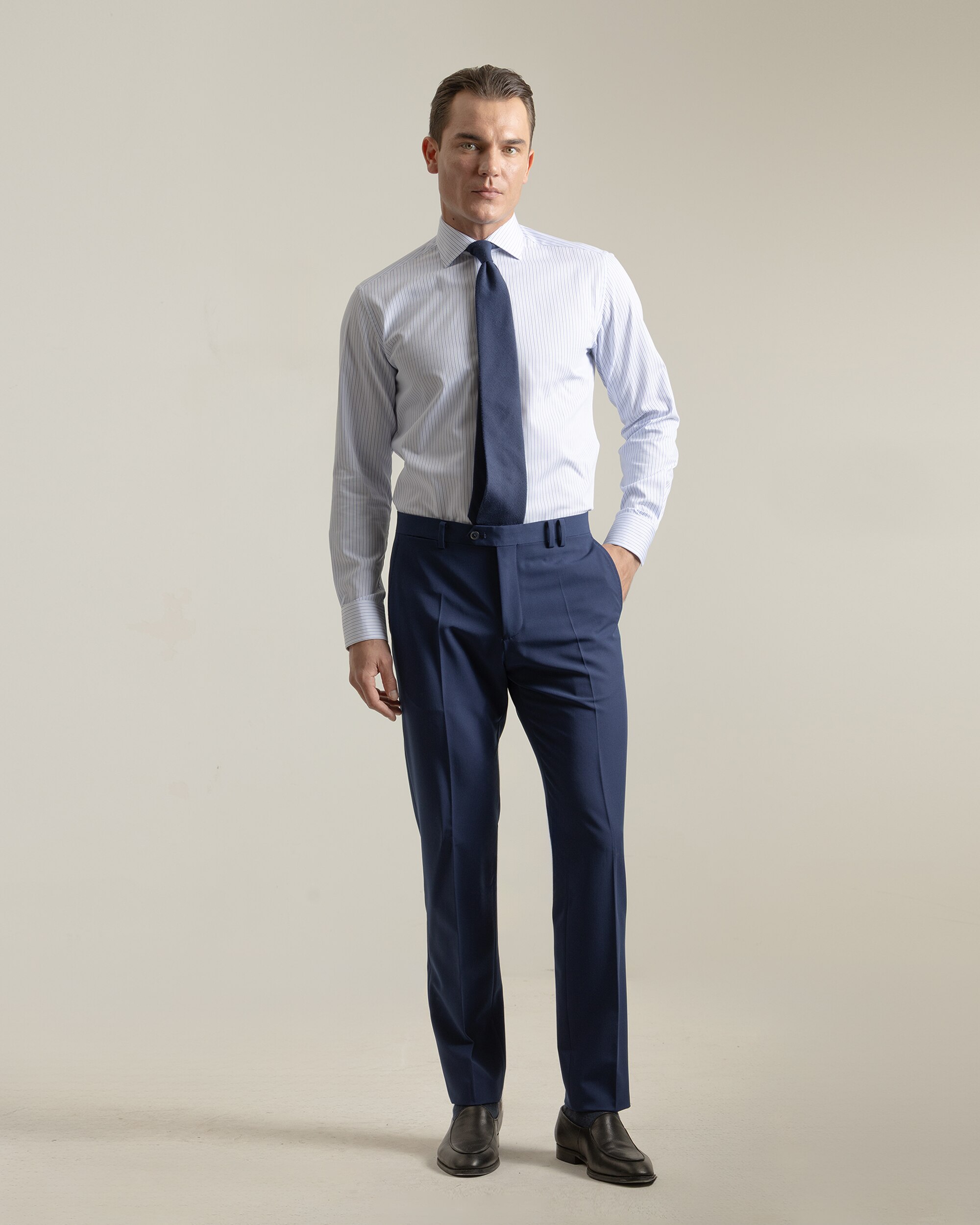 Pantalón vestir de hombre non iron slim fit - PuroEgo - Azul índigo Azul índigo-1