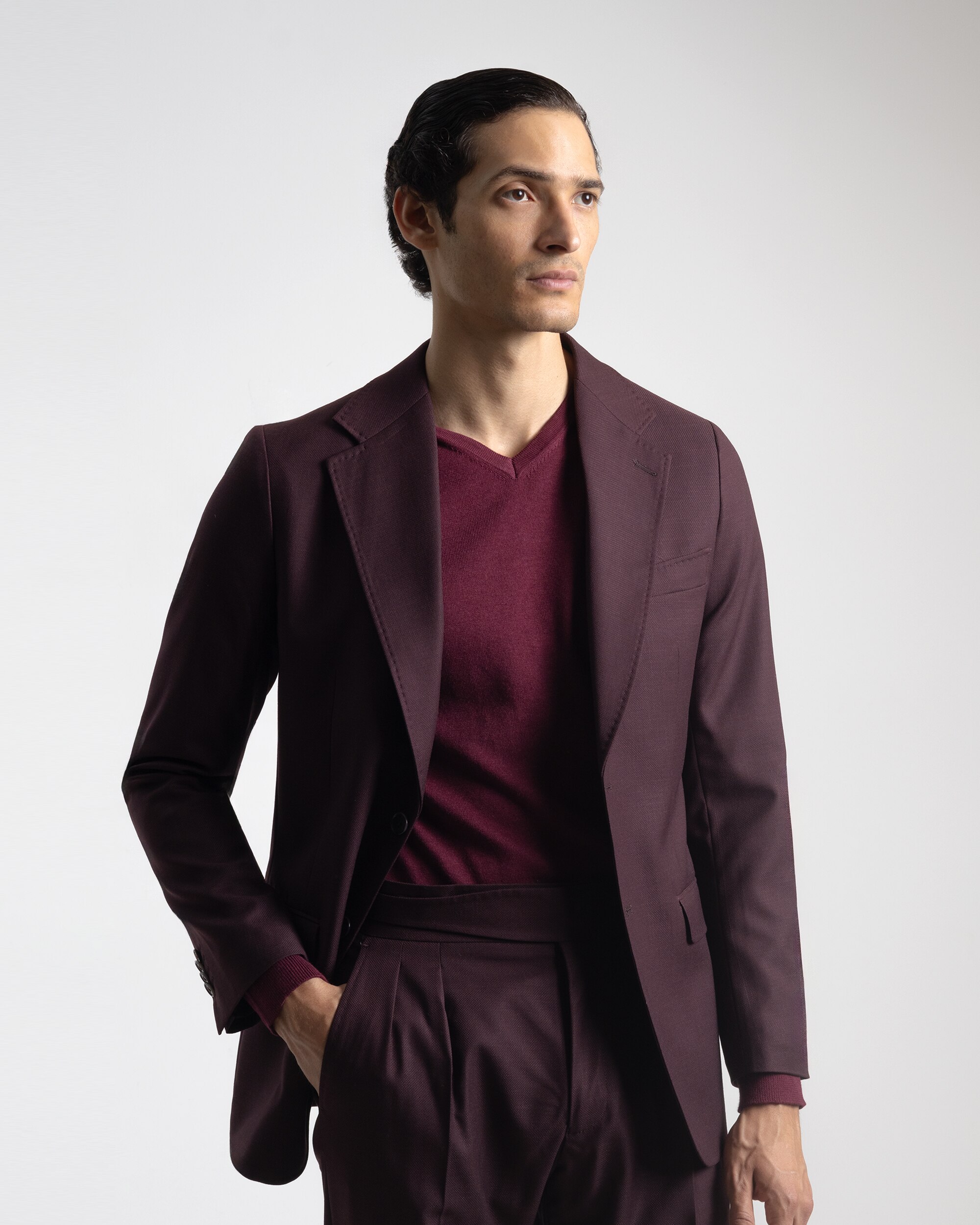 Americana de hombre  estructura slim fit burdeos