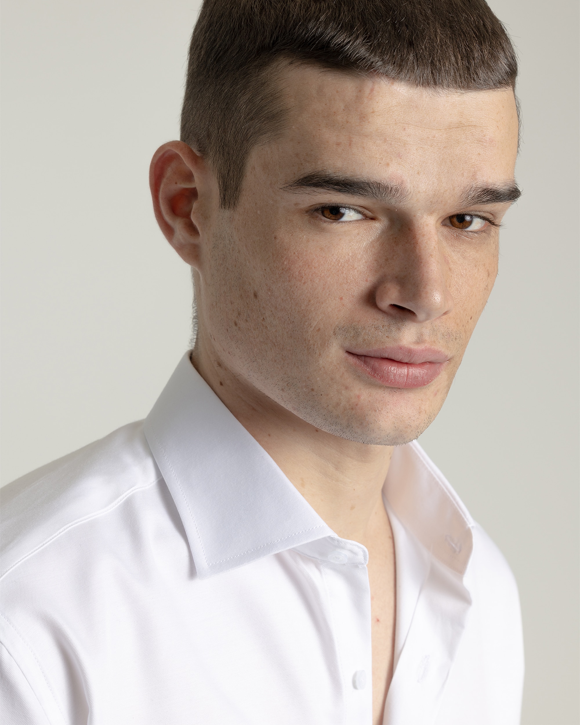 Camisa vestir twill de hombre regular fit - PuroEgo - Blanca Blanca-3