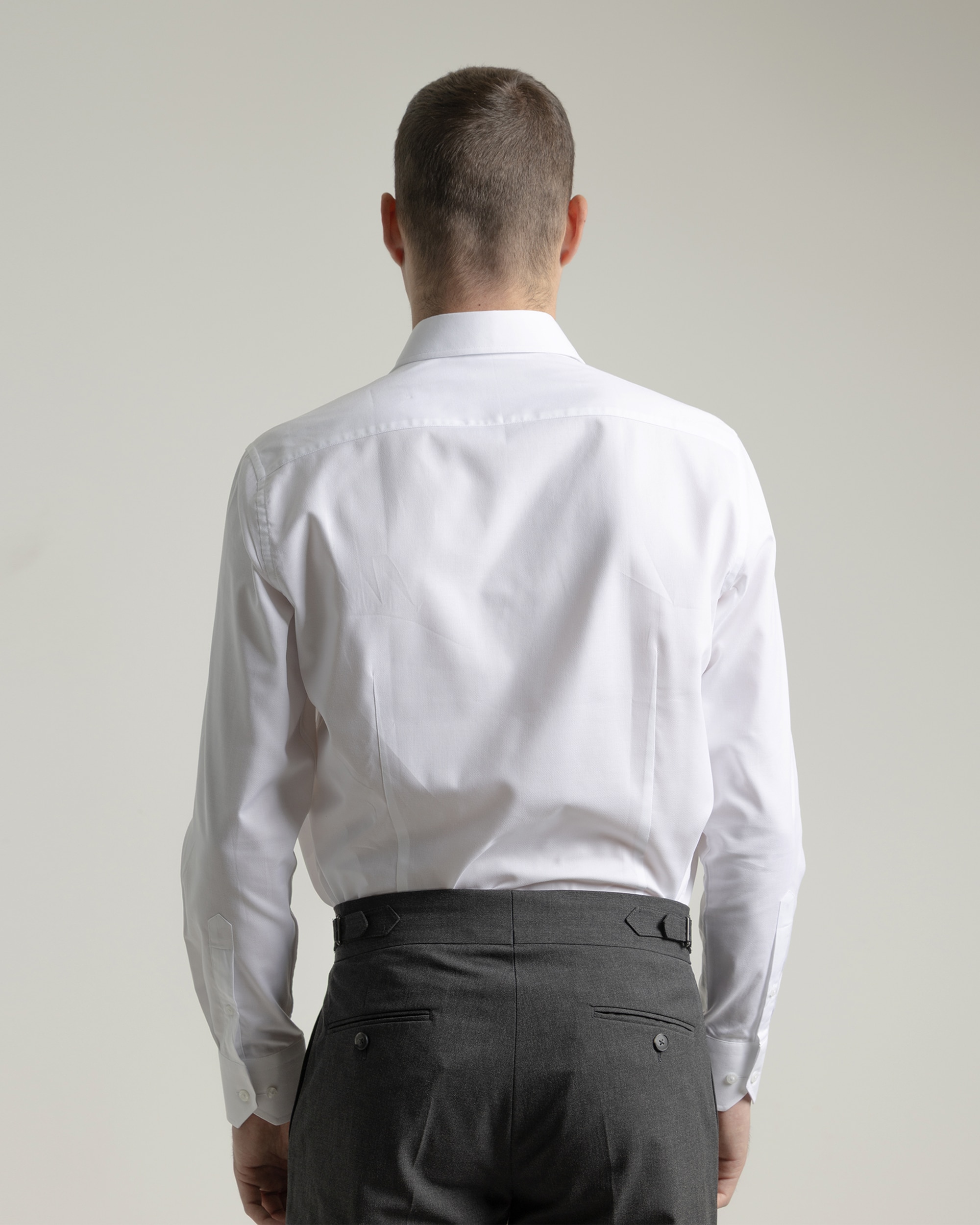 Camisa vestir lisa de hombre regular fit - PuroEgo - Blanca Blanca-4