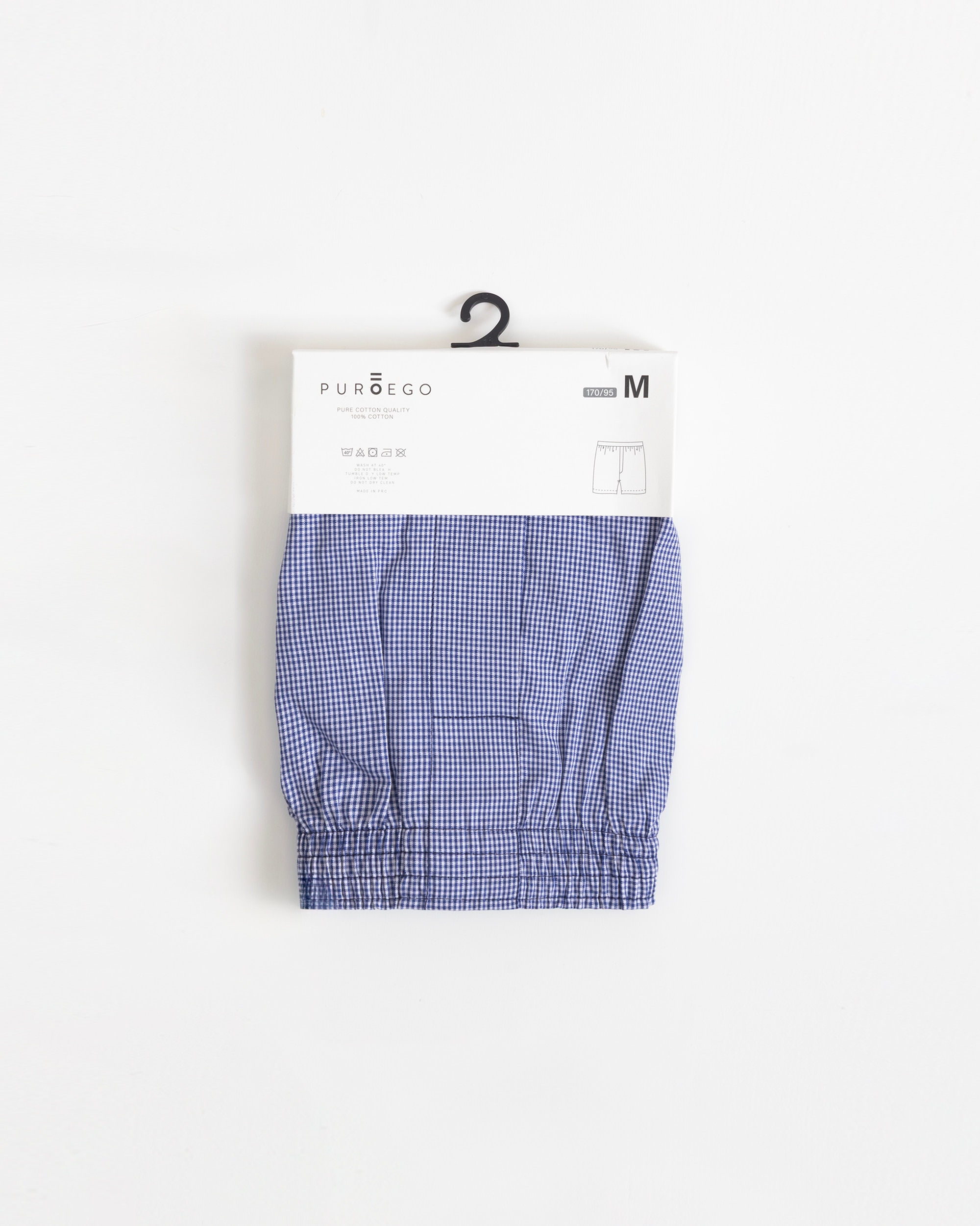 Boxer de tela de hombre algódon microcuadro - PuroEgo - Azul Azul-2