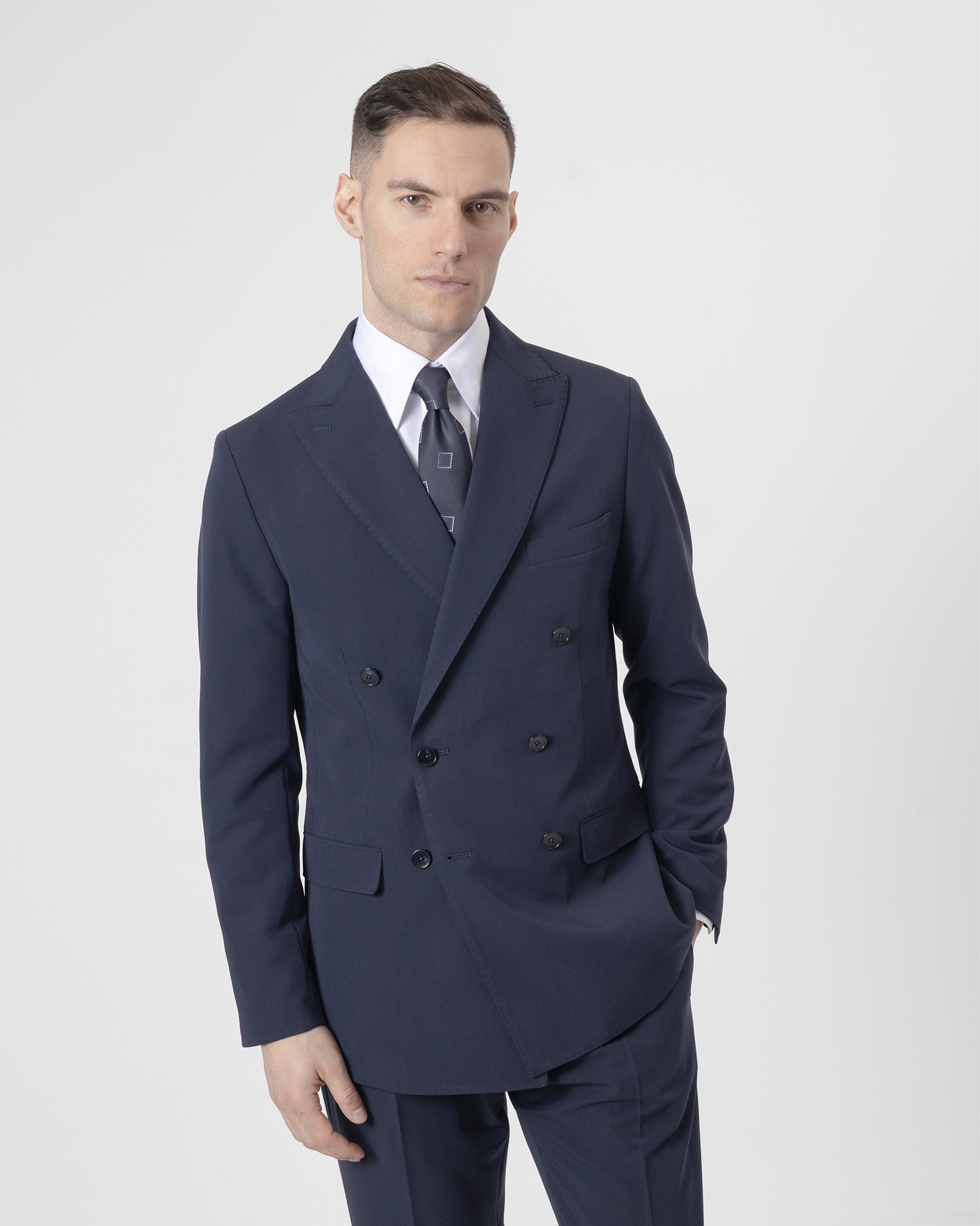 Imagen 0 de Americana vestir cruzada non iron de hombre slim fit Azul marino
