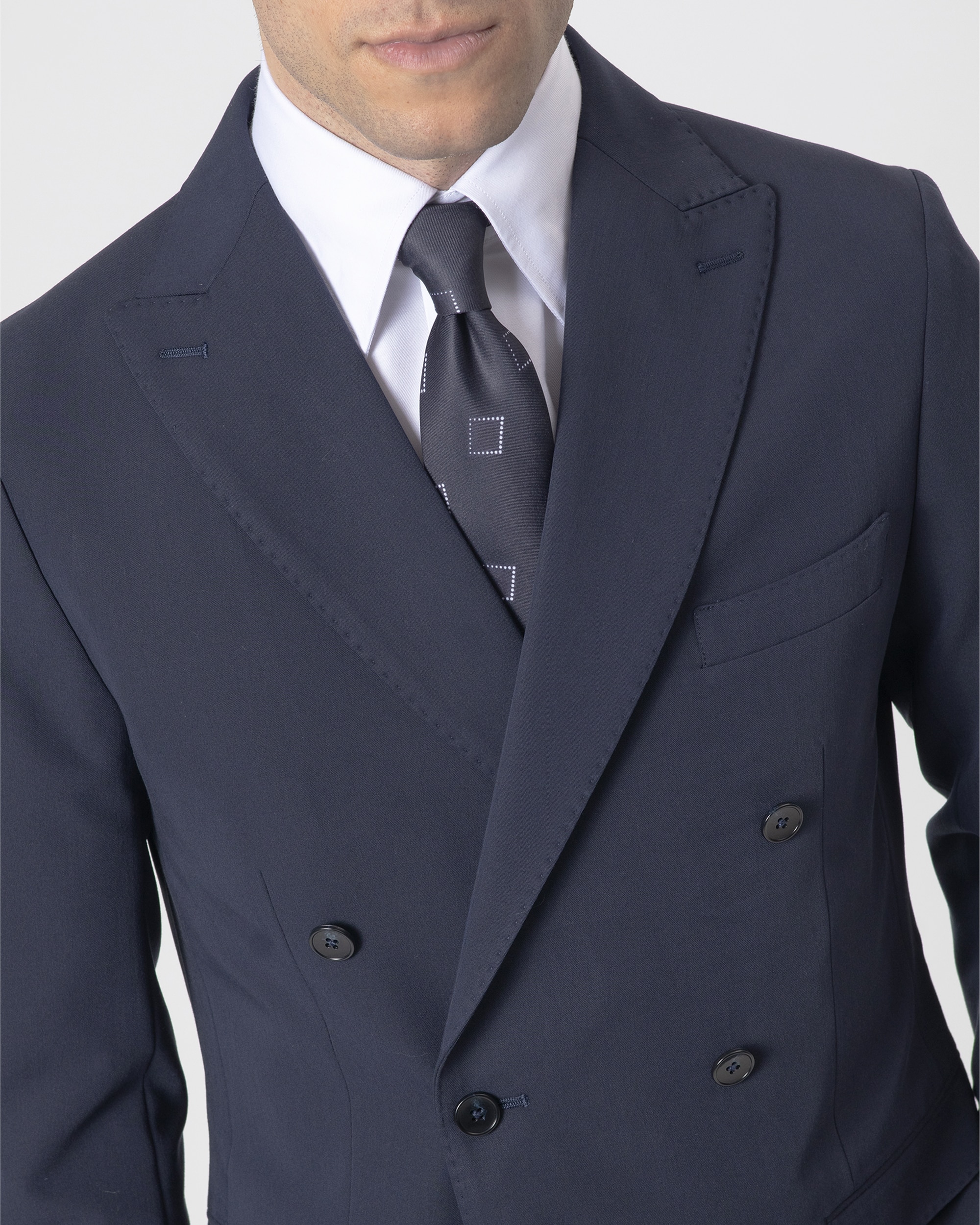 Americana vestir cruzada non iron de hombre slim fit - PuroEgo - Azul marino Azul marino-3