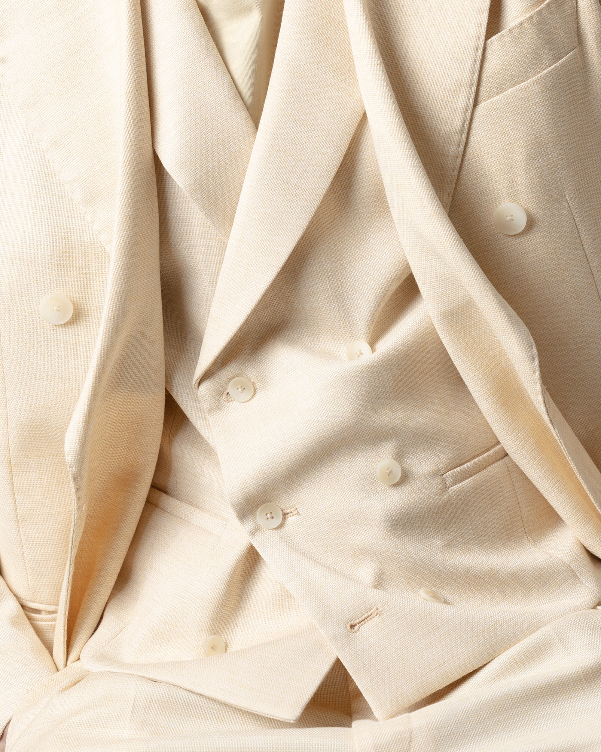 Chaleco cruzado vestir slim fit de hombre - PuroEgo - Crema Crema-3